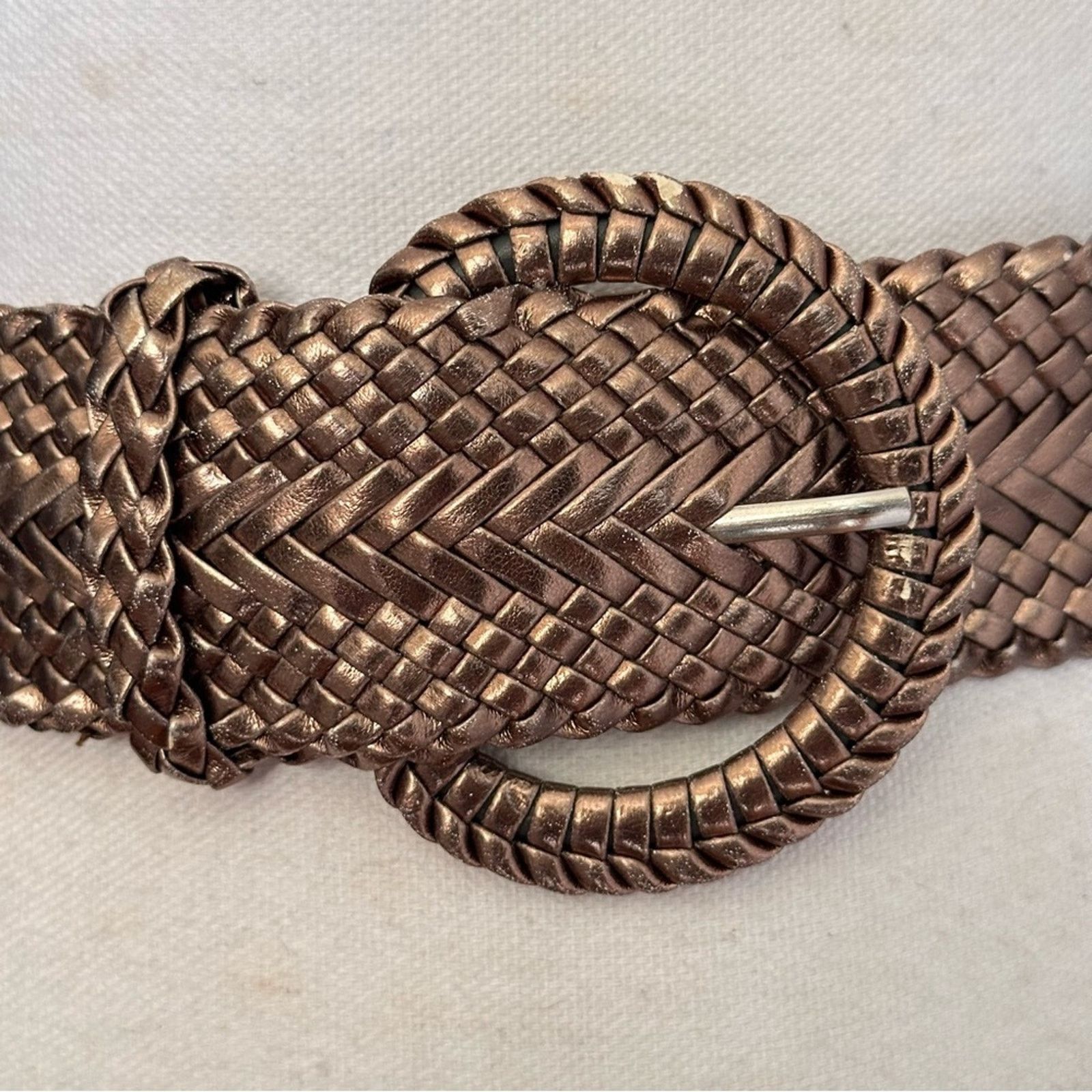 Other 80’s Vintage Copper Leather Breaded Belt Size ONE SIZE - 3 Thumbnail