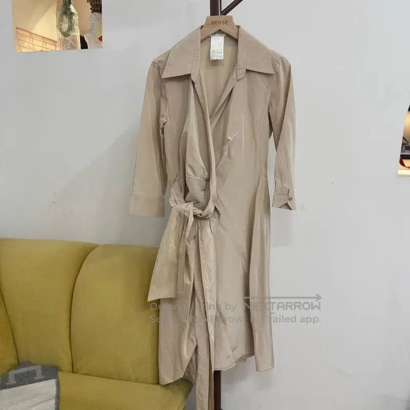 Max Mara MaxMara Beige Silk Blend Trench Coat . Size S / US 4 / IT 40 - 1 Thumbnail