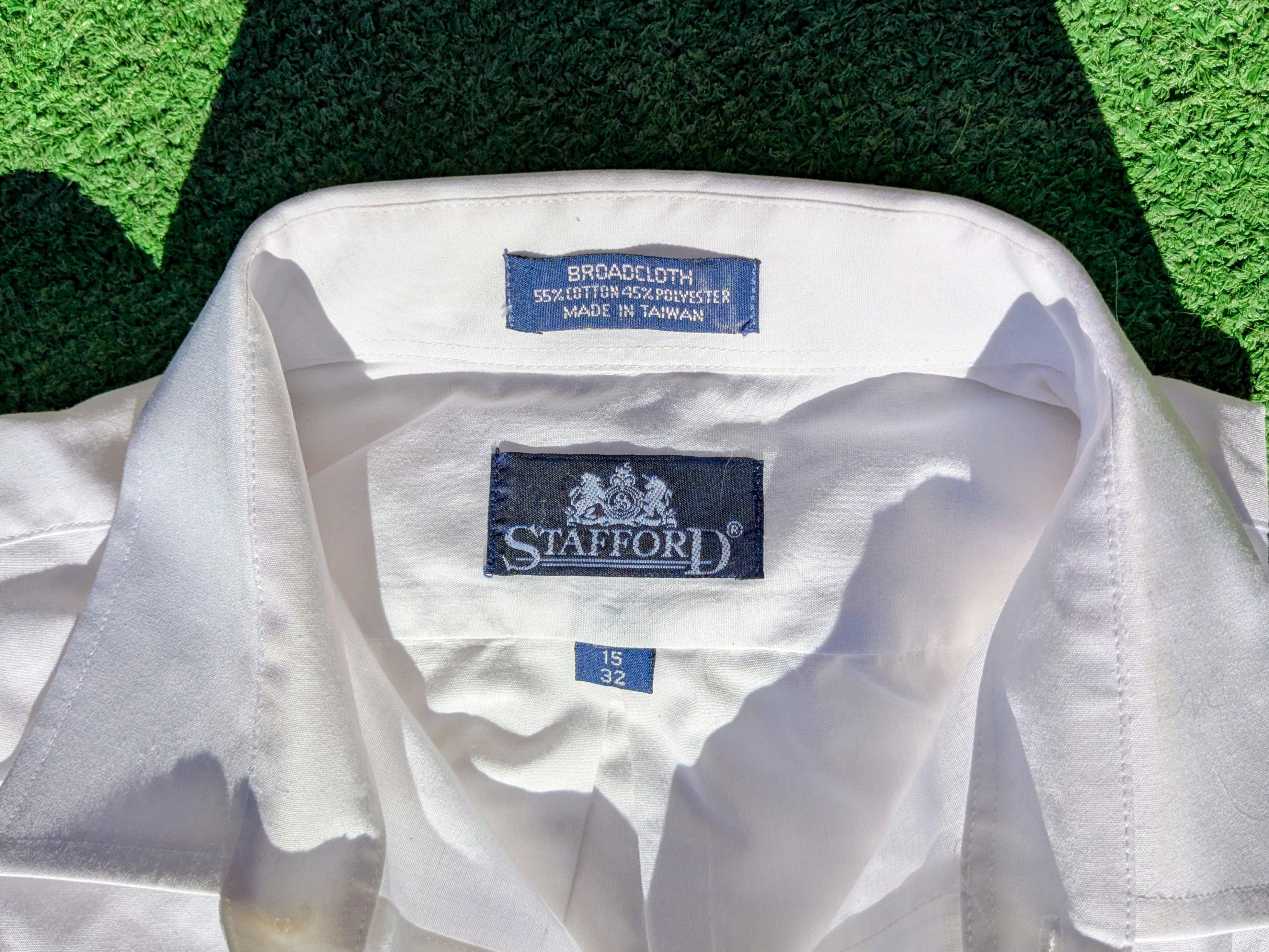 Stafford Stafford Business Dress Work Shirt 15/32 White Broadcloth Size US M / EU 48-50 / 2 - 5 Thumbnail