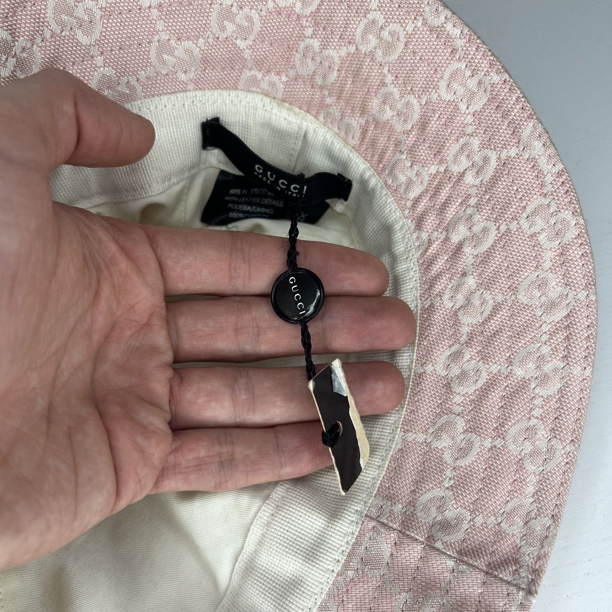 Gucci 🔥Rare Colour🔥Vintage Gucci Bucket Hat Monogram Pink White Size ONE SIZE - 7 Thumbnail