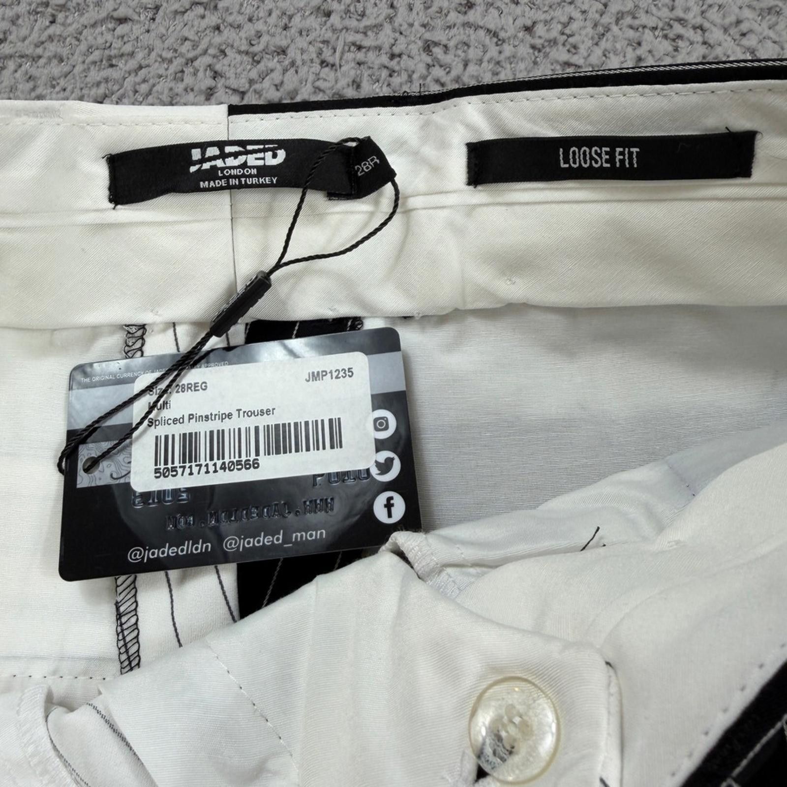 Jaded London Jaded London Spliced Black Pinstripe Loose Trousers 28R NWT Size 28" / US 6 / IT 42 - 7 Thumbnail