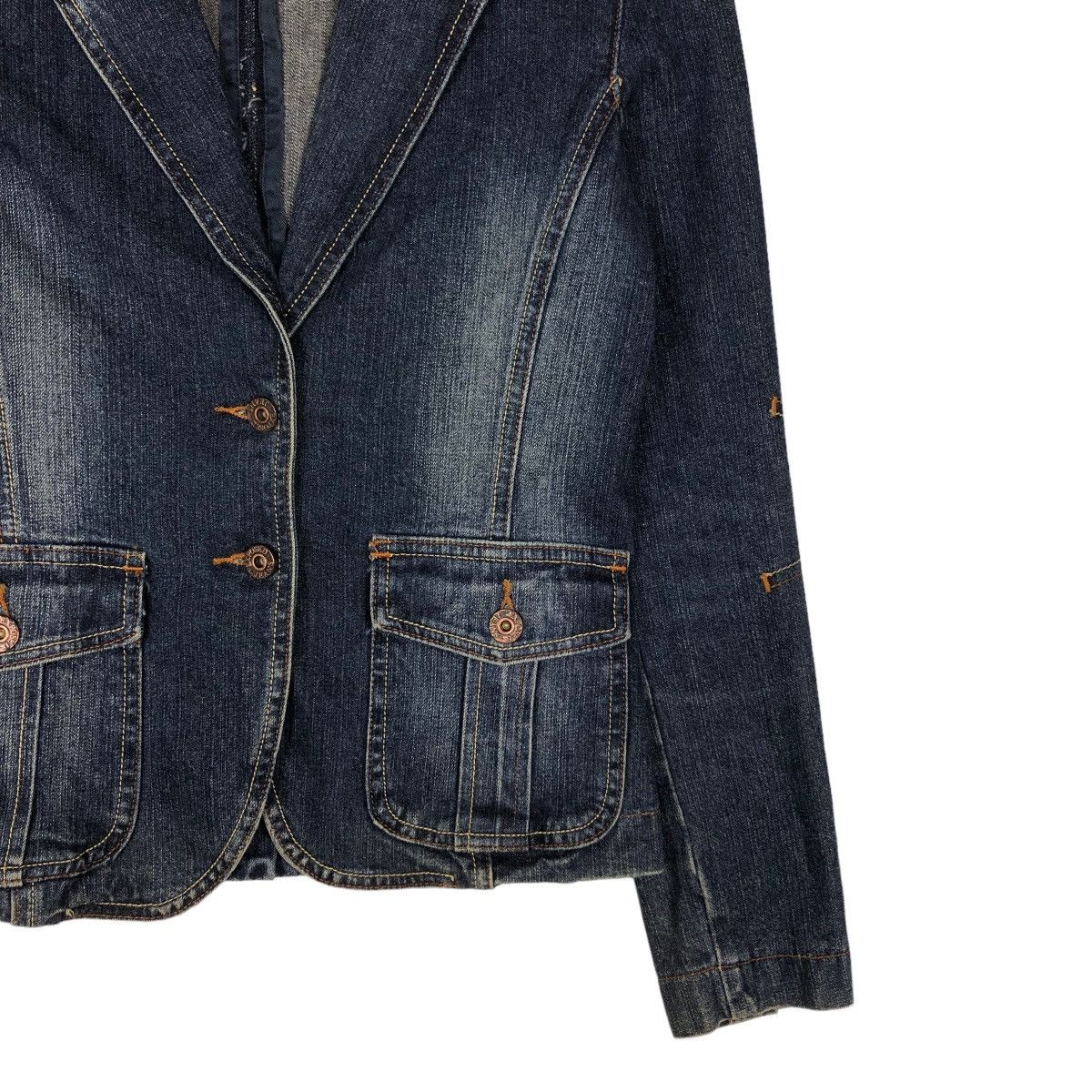Hysteric Glamour 📌VINTAGE CROPPED BIKER JACKET DENIM EXPOSED JAPAN Size S / US 4 / IT 40 - 8 Thumbnail