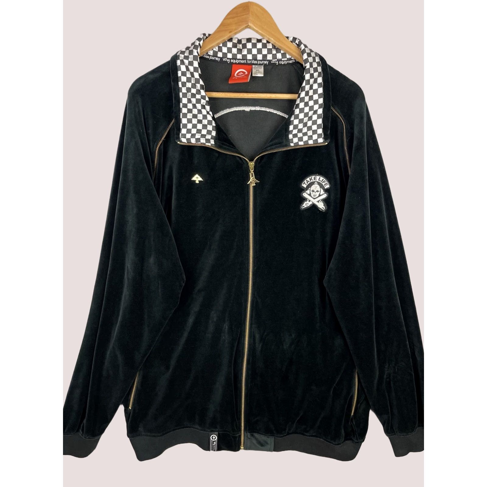 Velour LRG Track Jacket Men 3XL Velour Take Life Jason Hip Hop Baggy Y2K Vintage Shirt Size US XXL / EU 58 / 5 - 1 Thumbnail