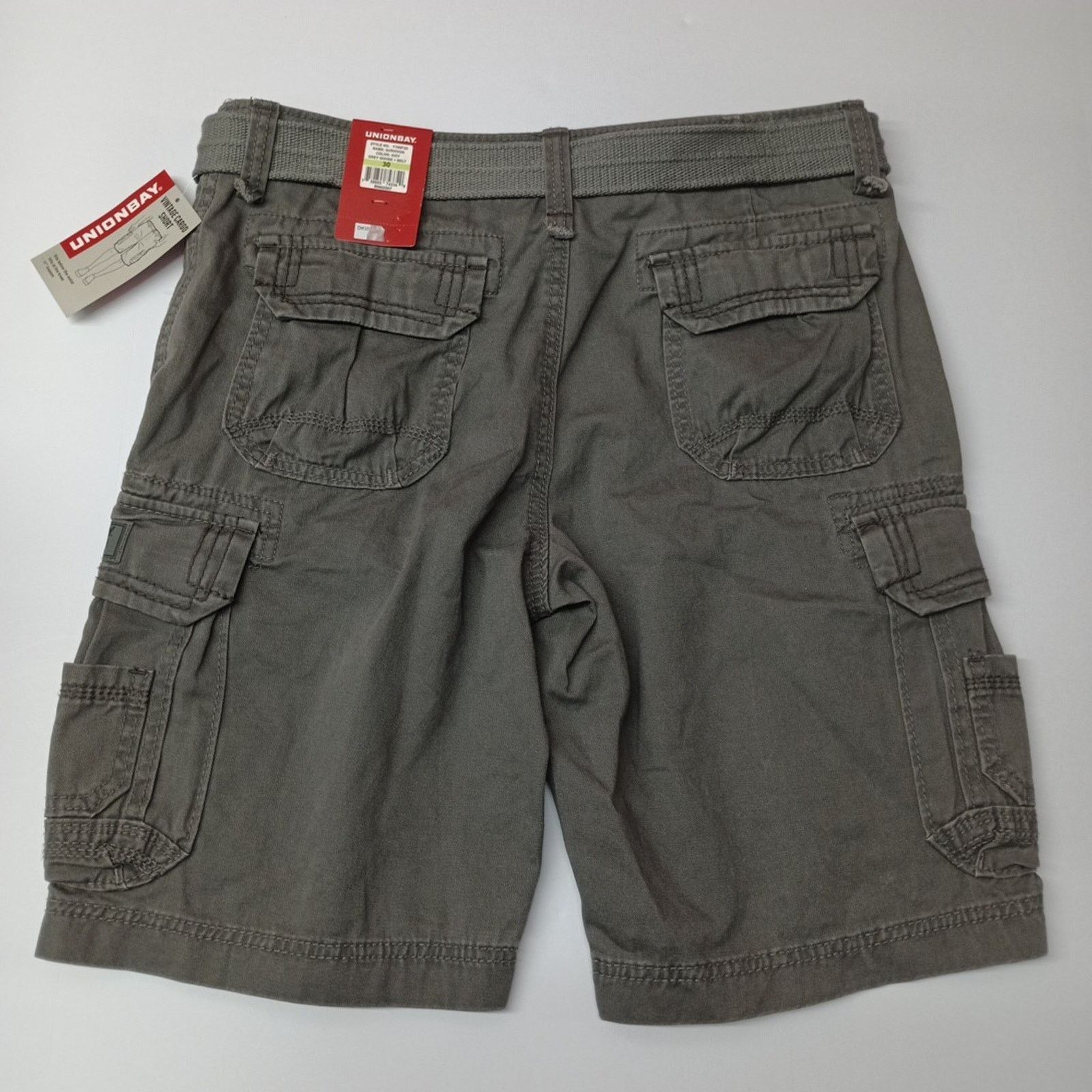 UNIONBAY Union Bay Cargo Shorts Men's Size 30 11” Ins Gray Goose Belt Size US 30 / EU 46 - 4 Thumbnail