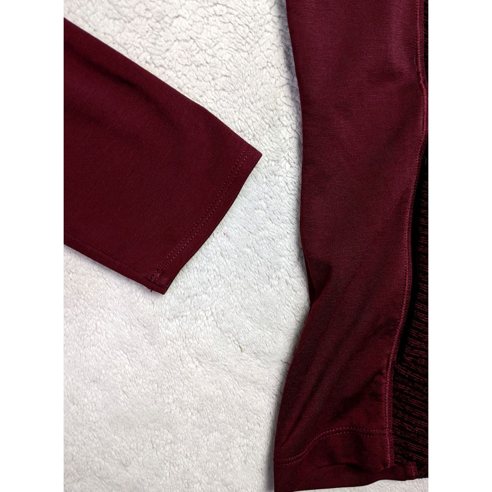 Mountain Hardwear Mountain Hardwear Womens Fleece Jacket Burgundy Black Stripe Full Zip Mock M Size M / US 6-8 / IT 42-44 - 4 Thumbnail