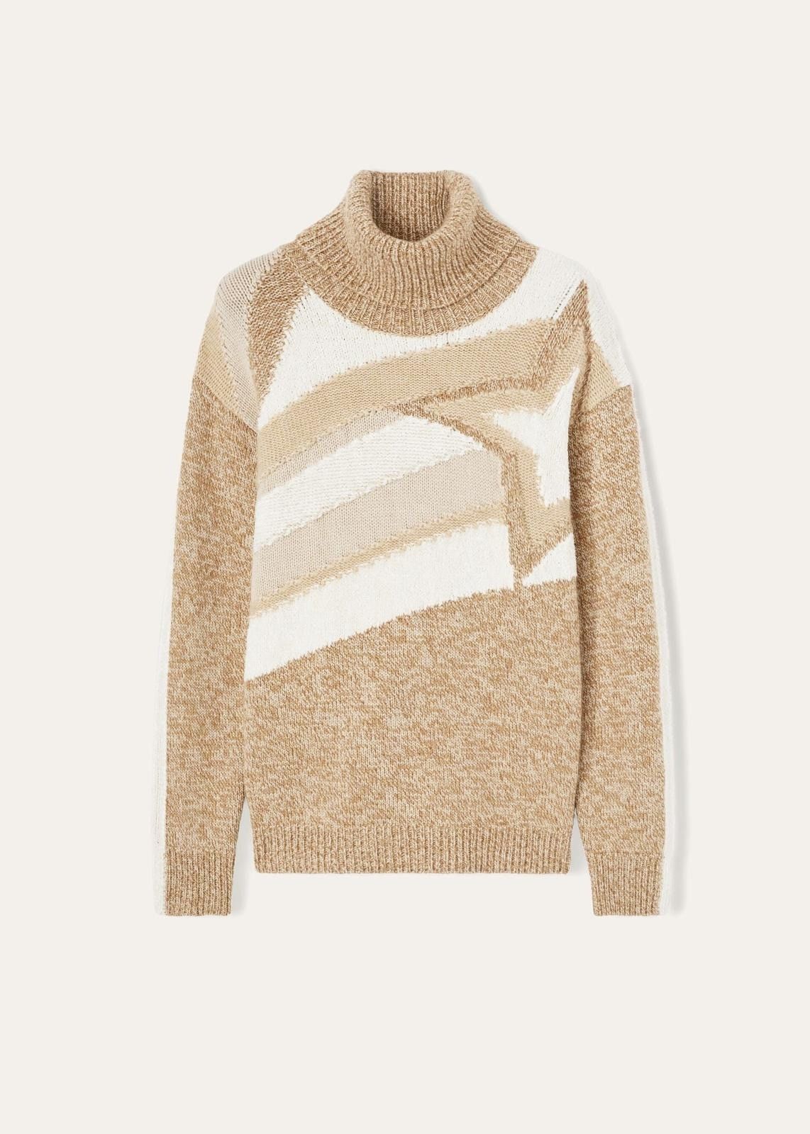 Loro Piana o1srvl11e0825 FAN1704 Turtleneck Sweater in Beige Size M / US 6-8 / IT 42-44 - 1 Thumbnail
