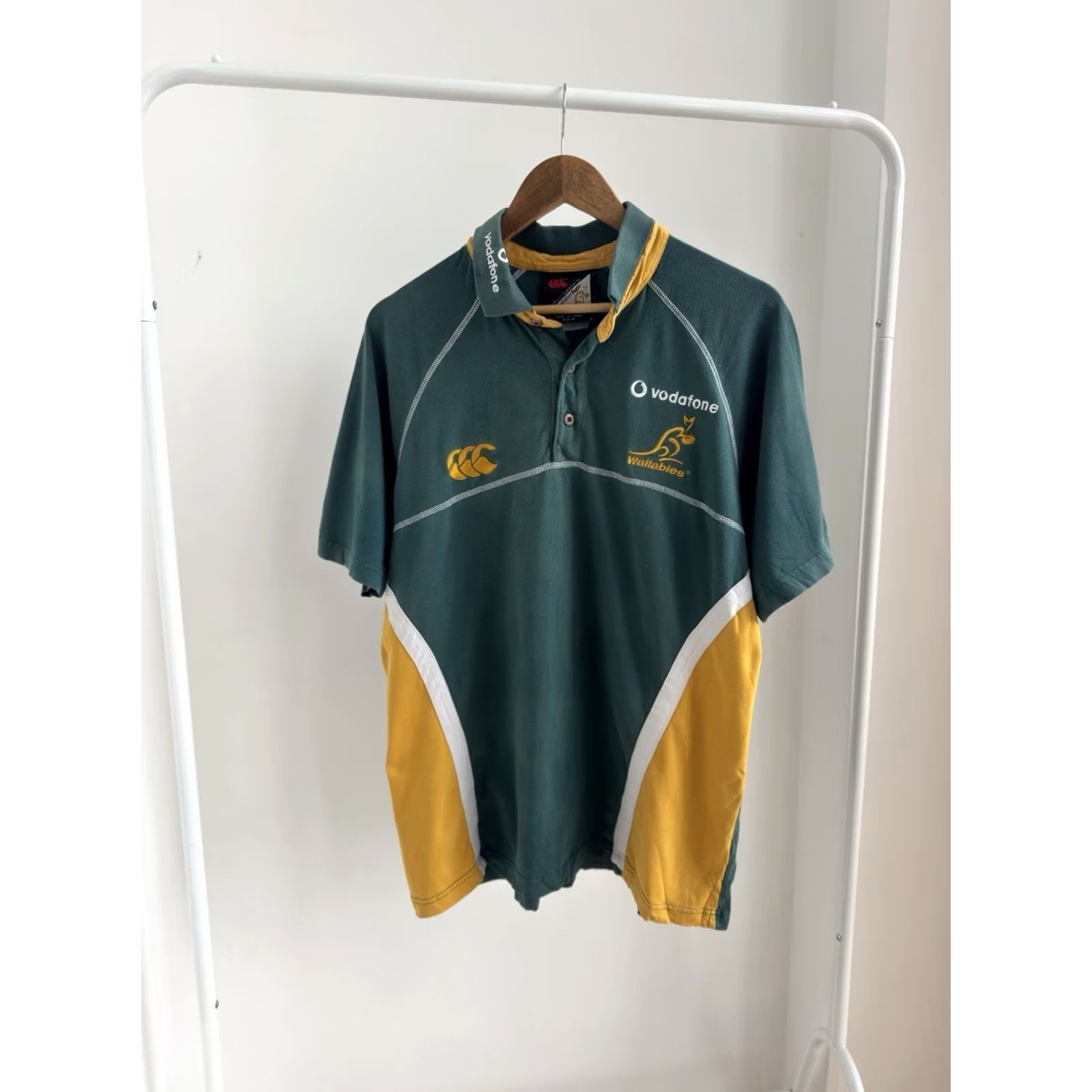 Vintage Canterbury Wallabies Polo Shirt Vintage 00s Striped Long Sleeve Green M Men Rugby Polo Shirt Size US M / EU 48-50 / 2 - 3 Thumbnail