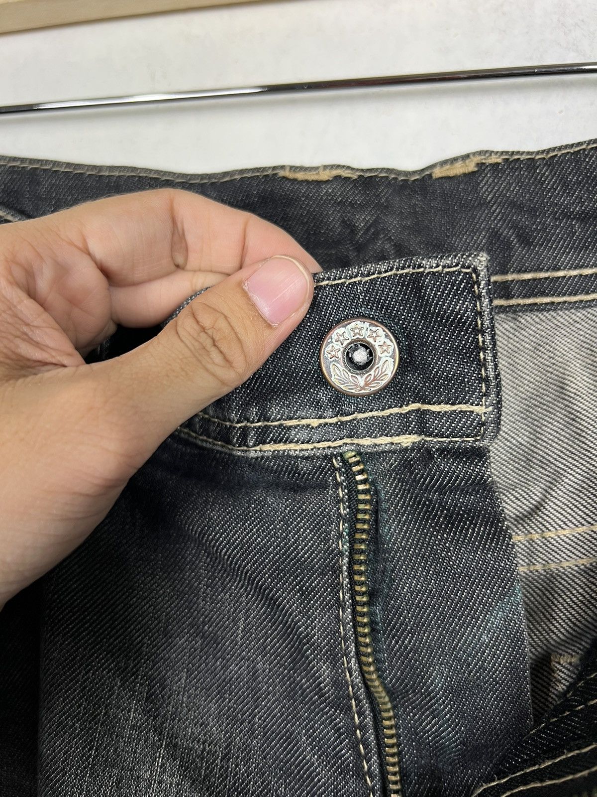 If Six Was Nine 🔥 MICHEL KLEIN ASYMMETRIC CARGO DENIM JEANS Size US 32 / EU 48 - 12 Thumbnail