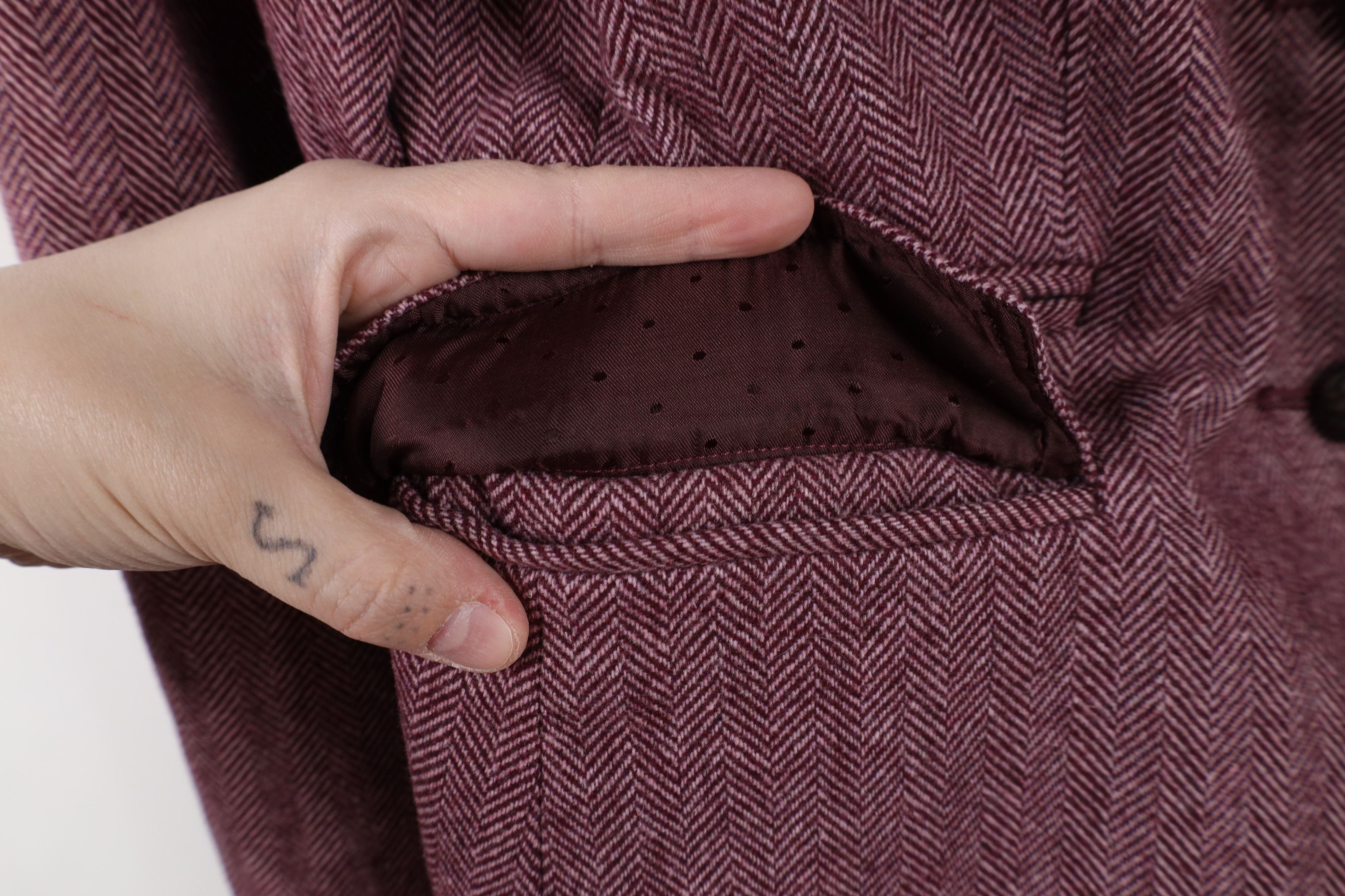 Banana Republic × Vintage Banana Republic Herringbone Academy Blazer Suit Jacket Beet Size L / US 10 / IT 46 - 6 Thumbnail