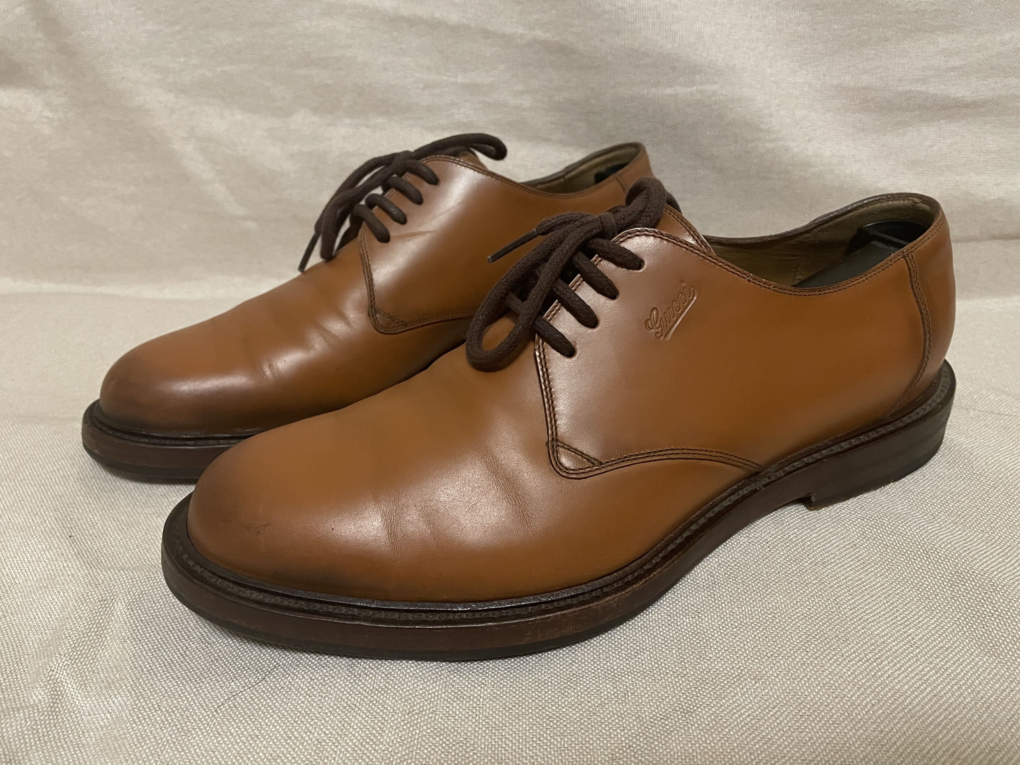 Gucci GUCCI casual formal brown leather shoes Size US 7 / EU 40 - 1 Thumbnail