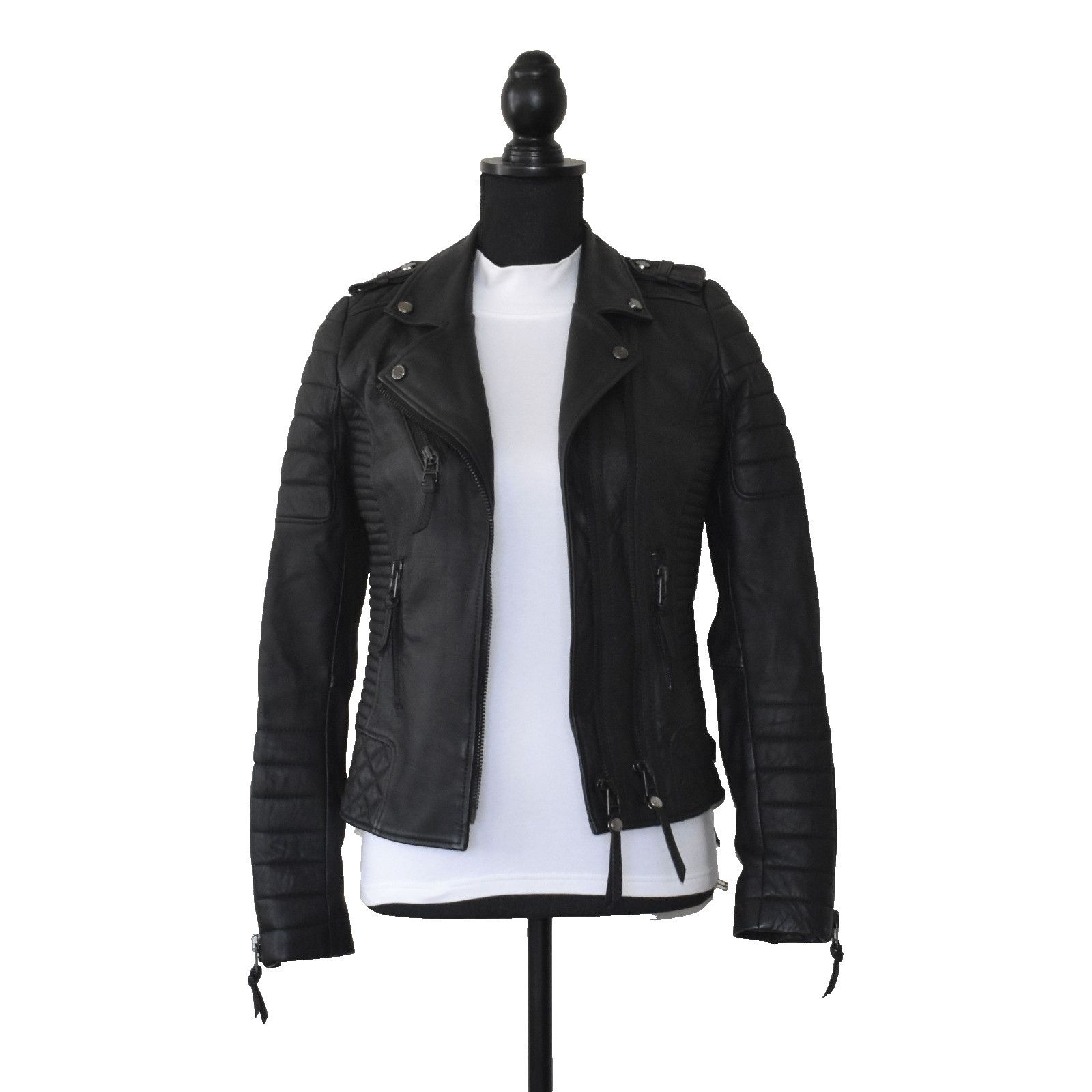 Boda Skins BODA SKINS Kay Michaels Sheep Leather Biker Jacket Size 2 Size XS / US 0-2 / IT 36-38 - 2 Thumbnail