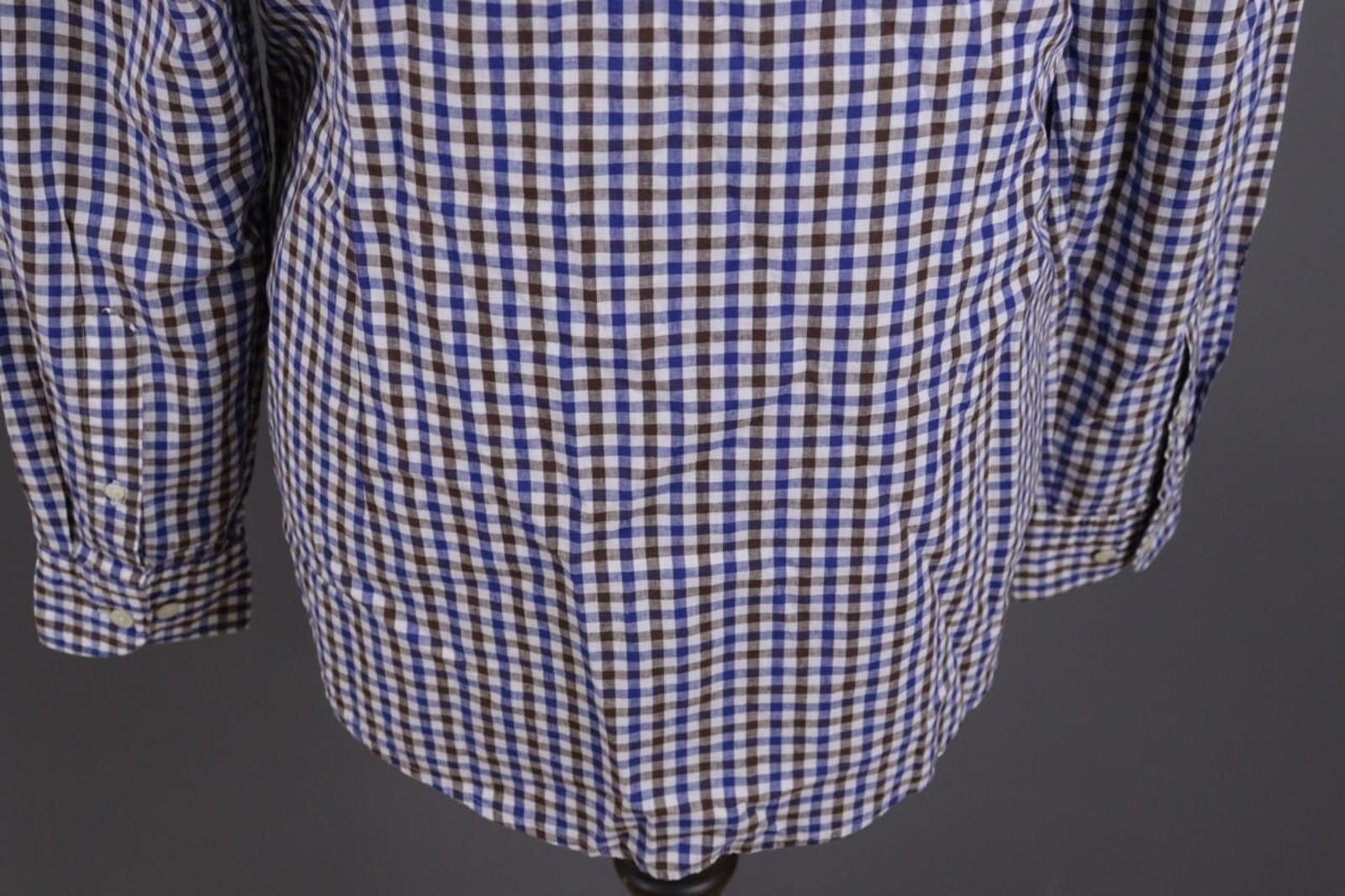 Eton Eton Slim Fit Cotton / Linen Check Shirt Sz 42 / L / 16 Size US M / EU 48-50 / 2 - 9 Thumbnail