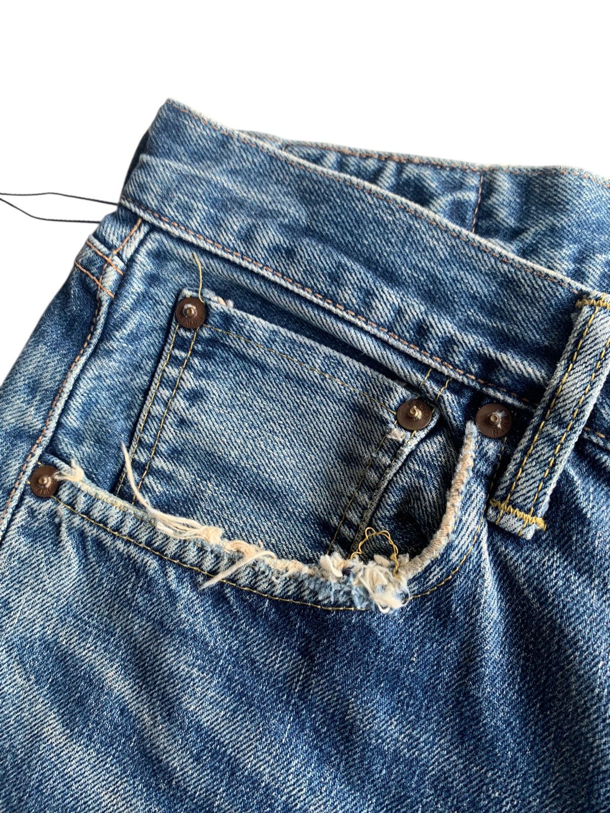 Edwin VINTAGE EDWIN 505 SELVEDGE BAGGY FADED DISTRESSED DENIM Size US 30 / EU 46 - 18 Thumbnail