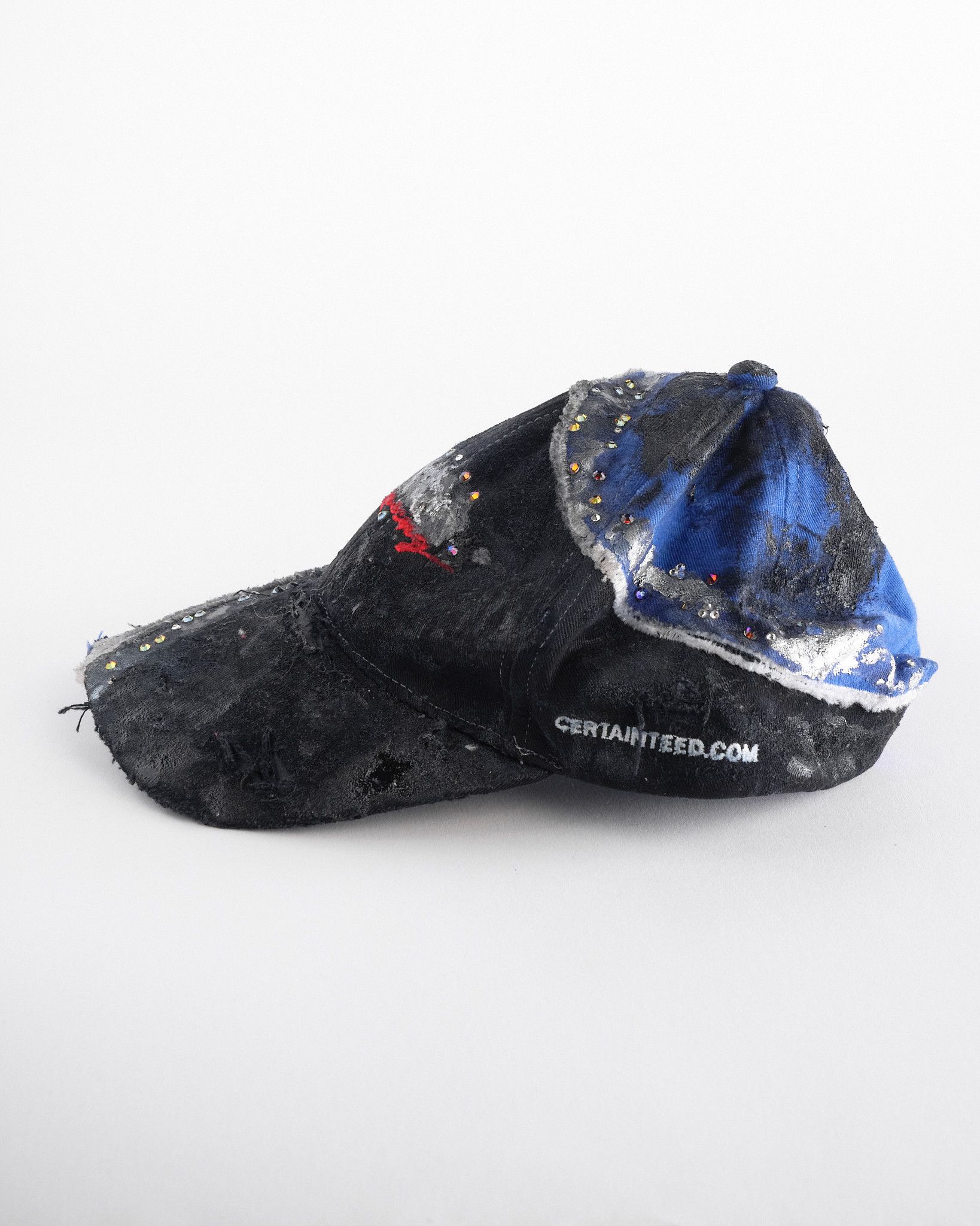 Other ASTROBOI* 'Racing' black and blue distressed rhinestone hat Size ONE SIZE - 3 Thumbnail