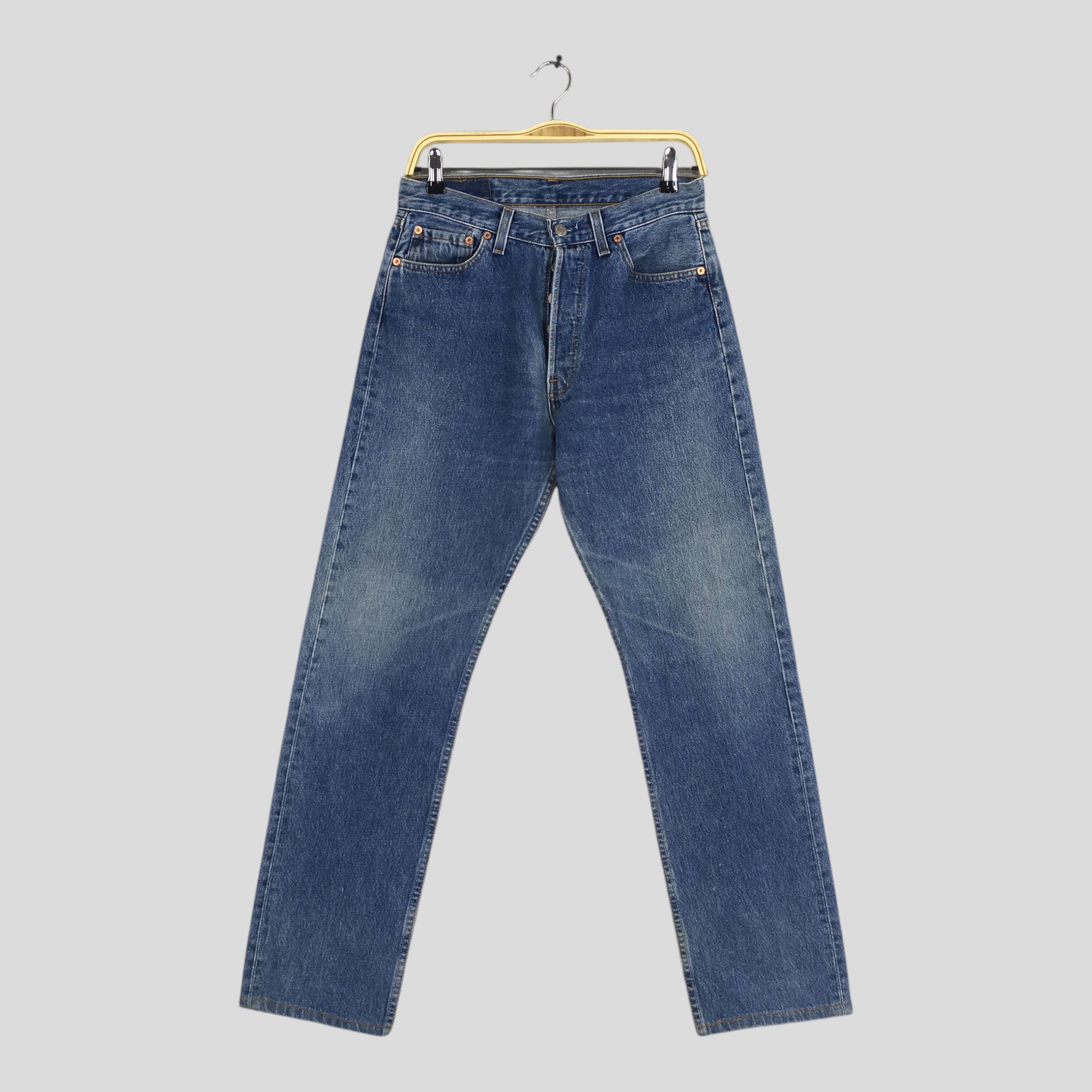 Levi's Size 28x30 Vintage 90s Levi's 501 Distressed Blue Jeans S374 Size US 28 / EU 44 - 1 Thumbnail