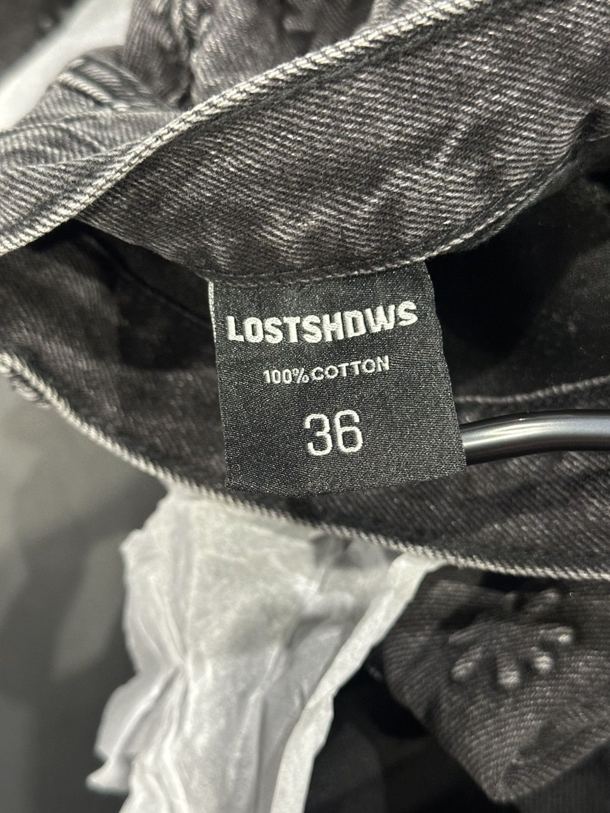LOSTSHDWS Lost SHDWS Black Embossed Denim Jeans Size US 36 / EU 52 - 2 Thumbnail