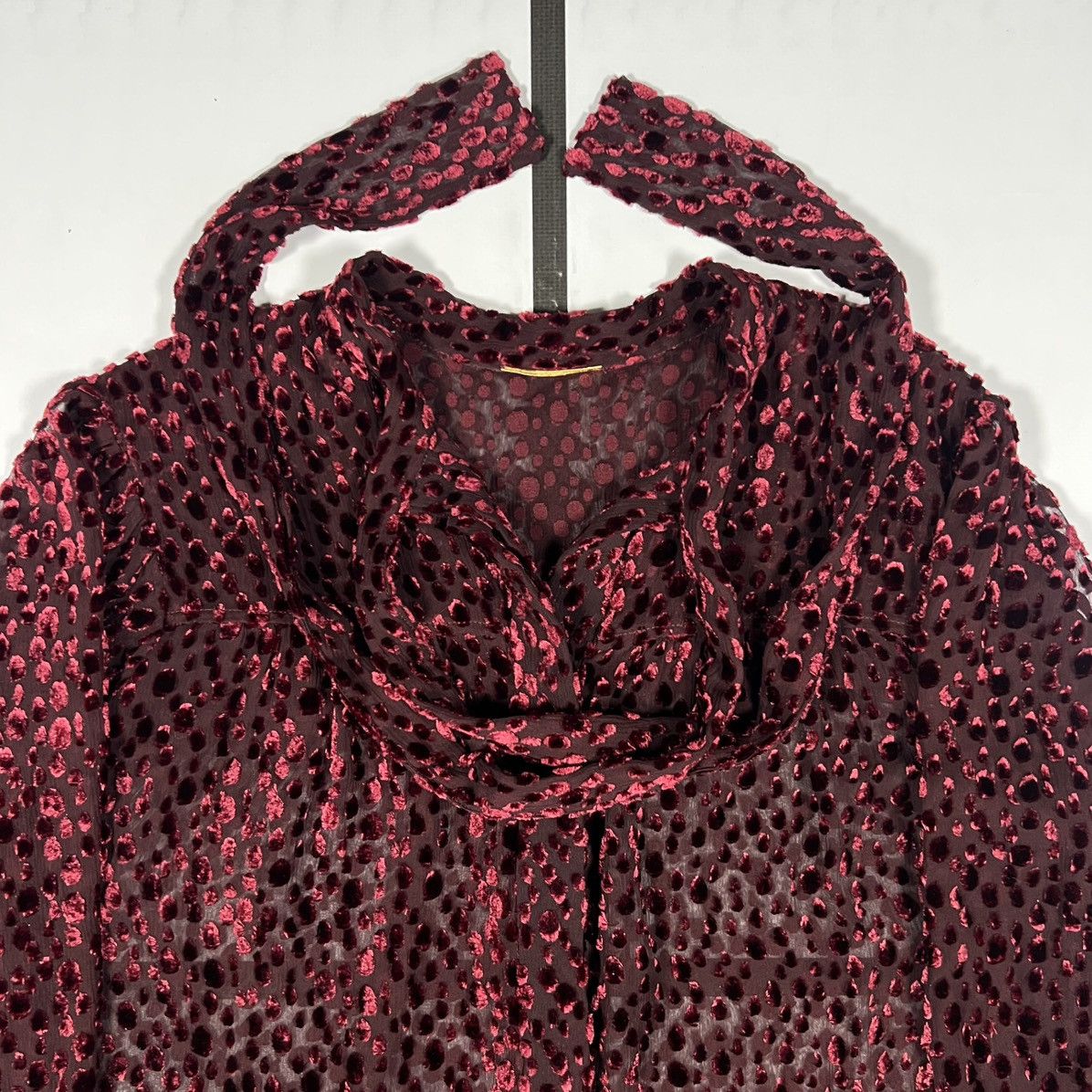 Saint Laurent Paris |[ FW18 Saint Laurent Devorè Silk Tie-Neck Blouse ]| Size US S / EU 44-46 / 1 - 3 Thumbnail