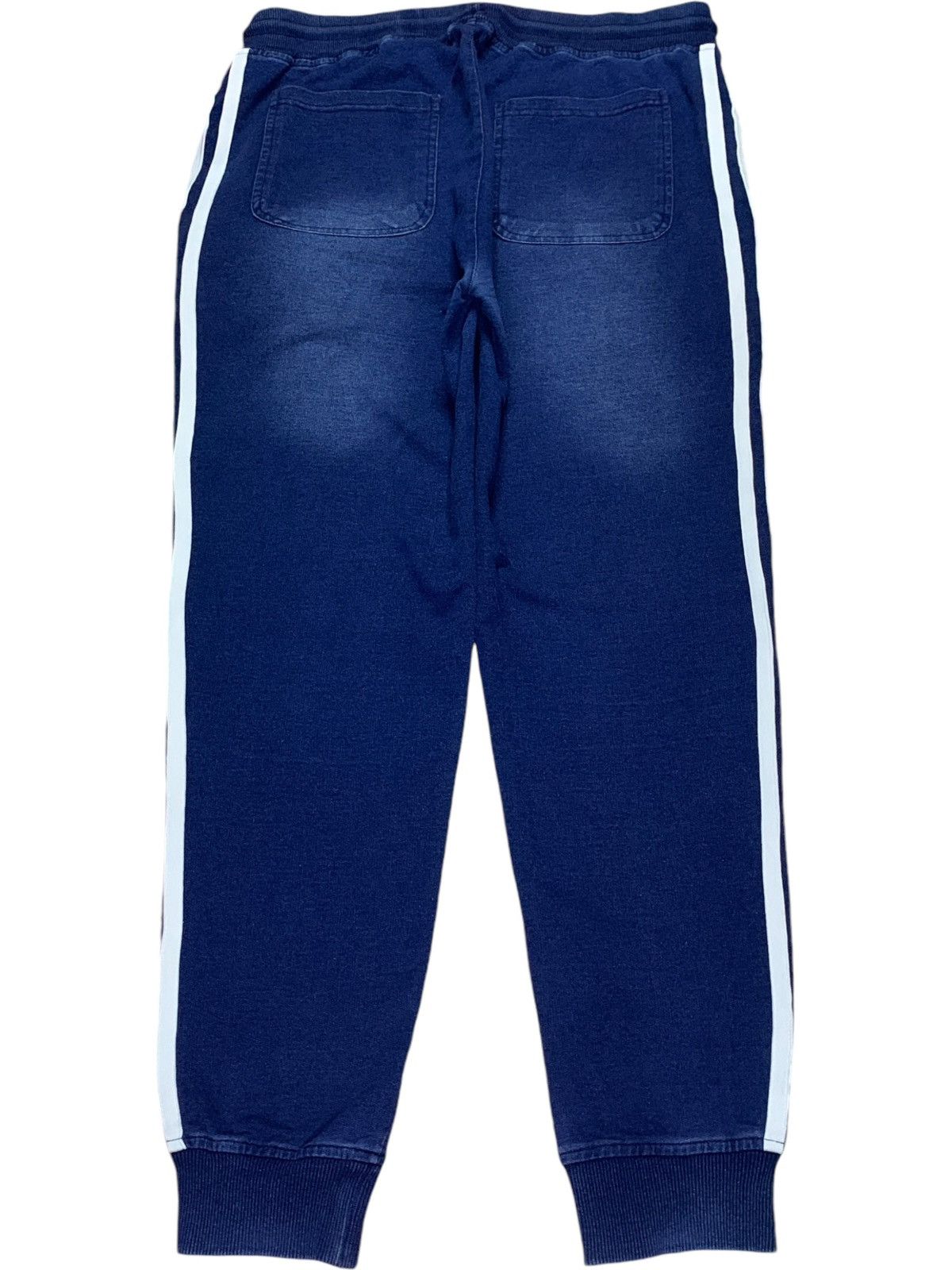 In The Attic × Japanese Brand Vintage Japanese In The Attic Blue Wash Stripes Sweat Pants Size US 31 - 2 Thumbnail