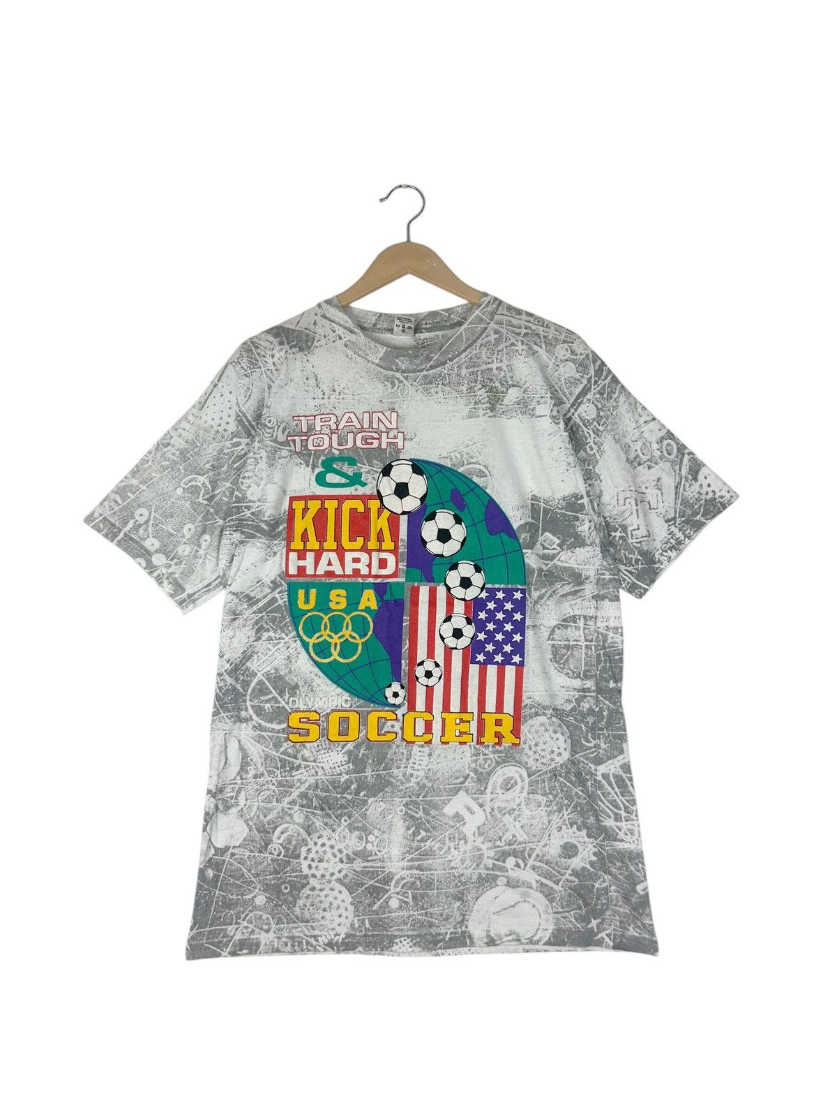 Vintage Vintage 90s USA Olympic Soccer Team / Fullprint /overprint Size US L / EU 52-54 / 3 - 1 Thumbnail