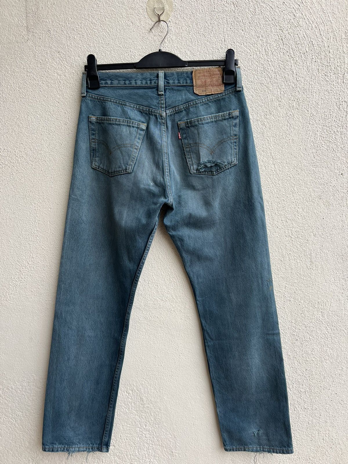 Levi's Vintage 90s Levi’s 501 Distress Mud Fade Green Denim Jeans Size US 30 / EU 46 - 21 Thumbnail