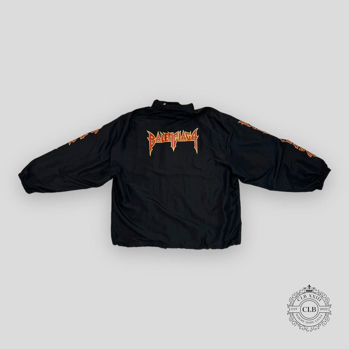 Balenciaga Balenciaga Oversized Logo Print Shell Windbreaker in Black Size US S / EU 44-46 / 1 - 2 Thumbnail