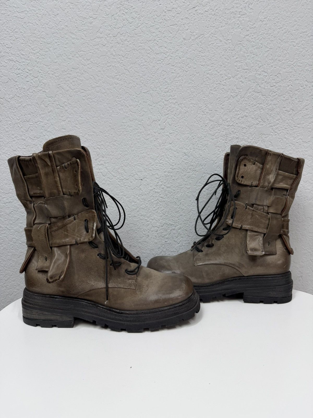 If Six Was Nine AS 98 Vibe Artisan Brown Leather Side Zip Ankle Biker Boots Size US 7.5 / EU 40-41 - 1 Thumbnail