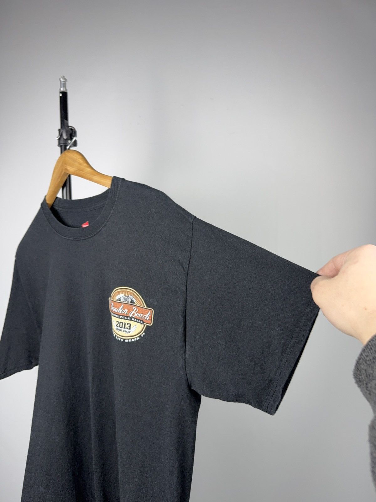 Harley Davidson 00s Biker Thunder Beach Motorcycle Moto Rally Tee 2013 Size US L / EU 52-54 / 3 - 7 Thumbnail