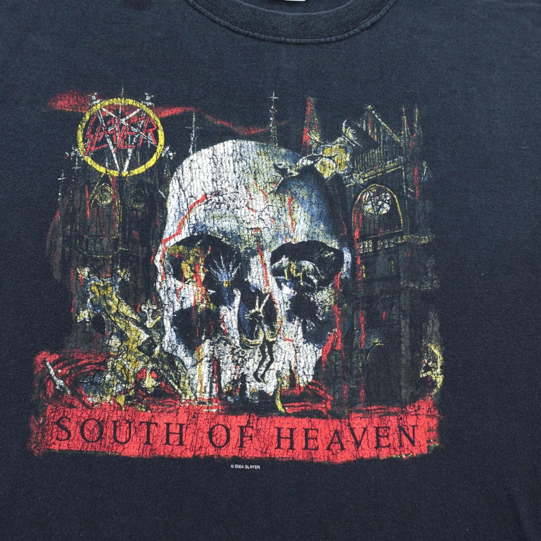 Gildan Vintage Slayer Shirt Mens Large Black South Of Heaven Metal Band Tour 2004 Y2K Size US L / EU 52-54 / 3 - 2 Thumbnail