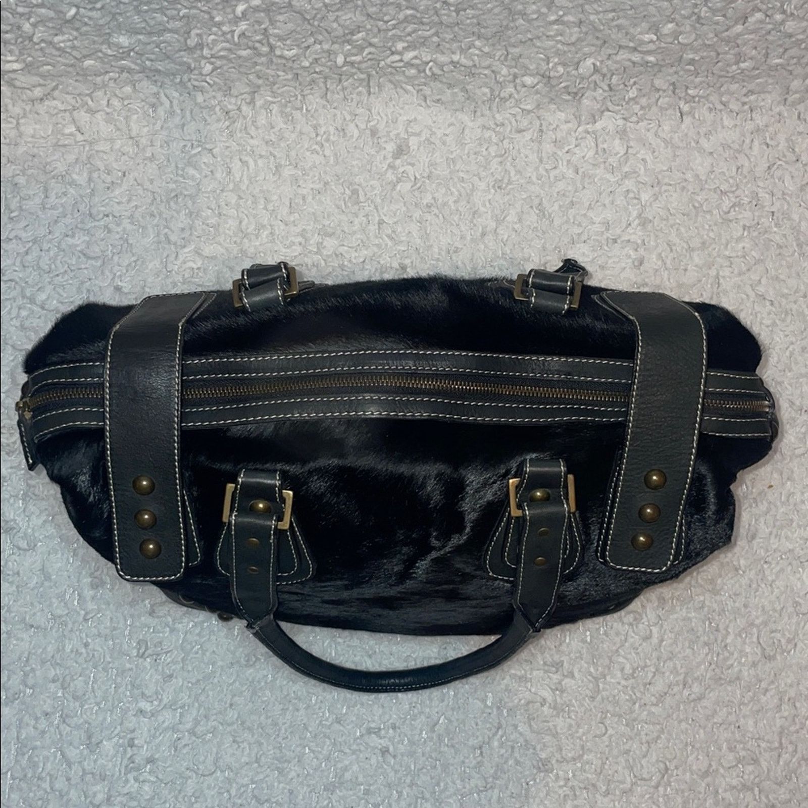 Other Guia’s Y2K Calf Hair Studded Tote Bag Black Size ONE SIZE - 9 Thumbnail