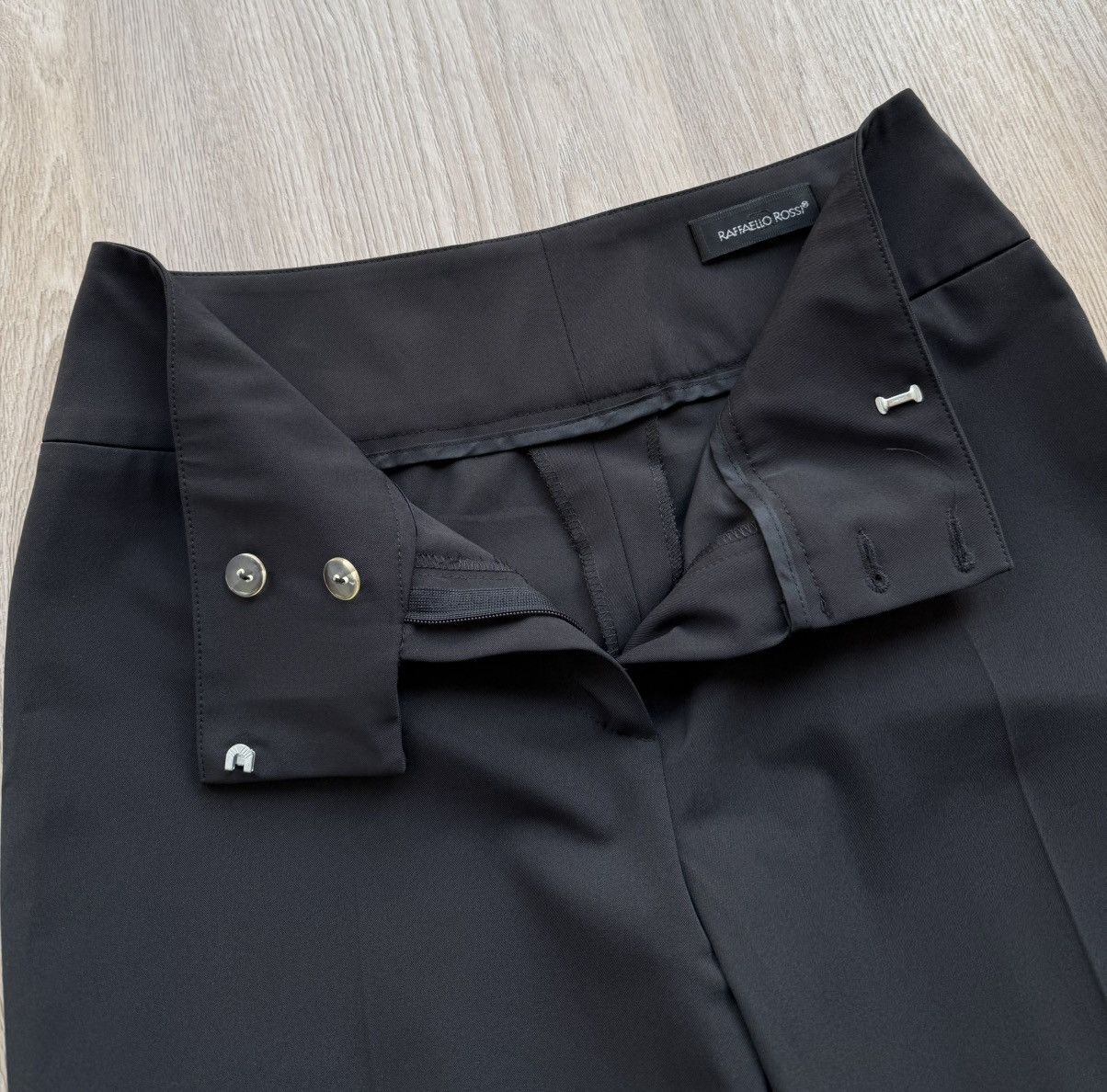 Vintage Raffaello Rossi Classic Black Trousers Dress Pants Size 38" / US 16 / IT 52 - 4 Thumbnail
