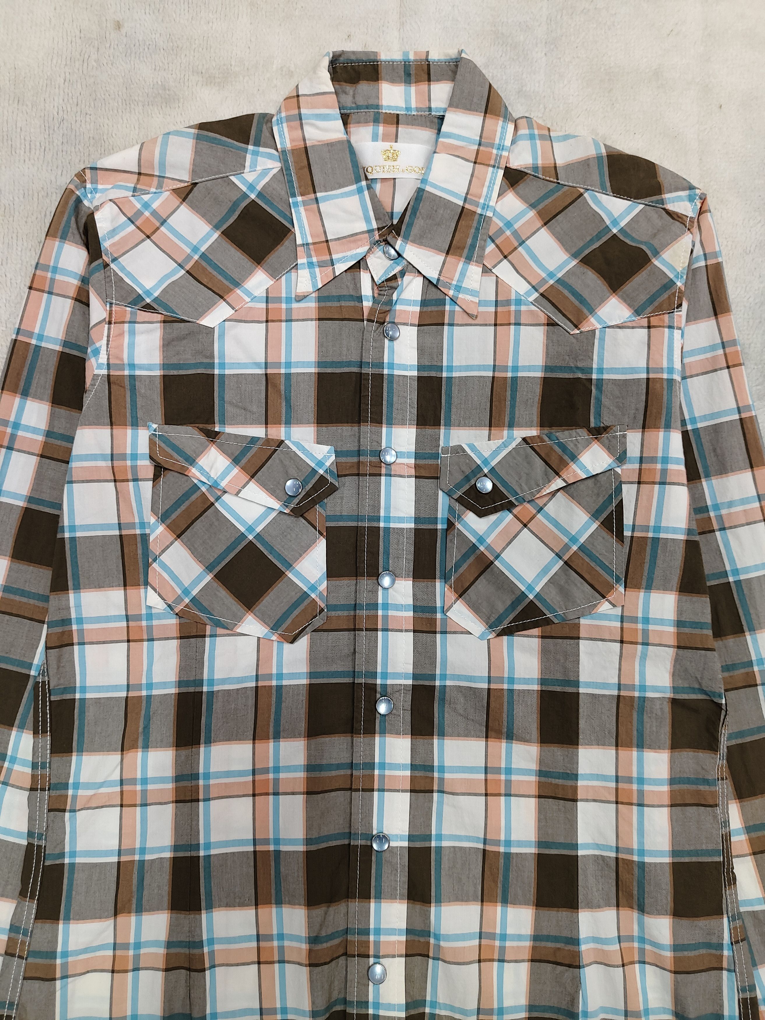 Vanquish 🇯🇵 Vanquish Gold 🇯🇵 Metallic Embroidered Tartan Shirt Size US M / EU 48-50 / 2 - 4 Thumbnail