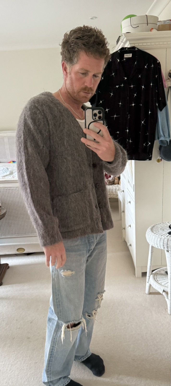 Our Legacy Grail Our Legacy mole grey mohair cardigan 44 grail Size US M / EU 48-50 / 2 - 4 Thumbnail