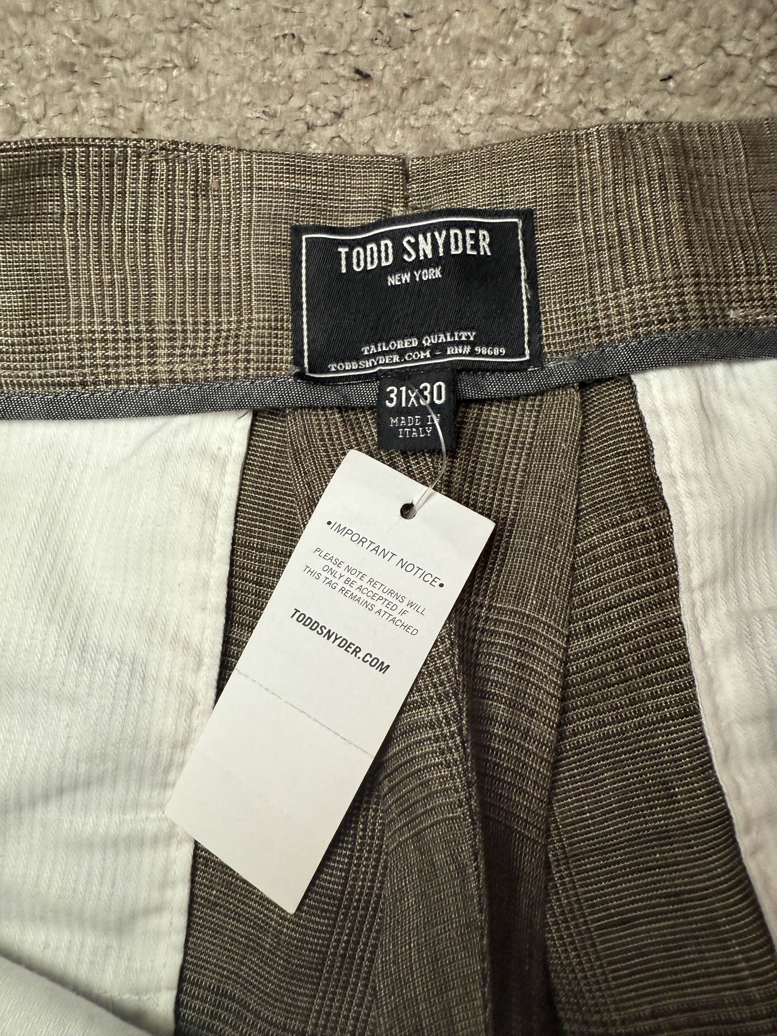 Todd Snyder Todd Snyder Italian Linen Sutton Trouser in Olive Glenplaid Size US 31 - 2 Thumbnail