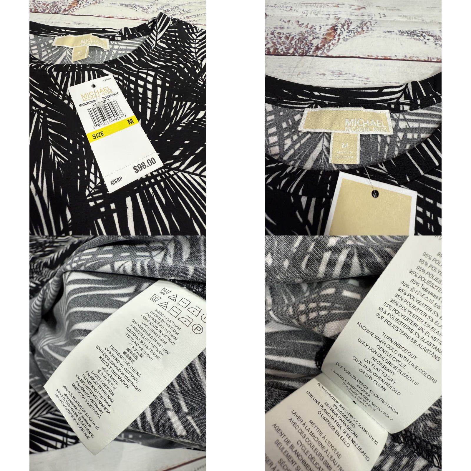 Michael Kors Michael Kors Black White Bodycon Dress Mini Leaves All Over Print Stretch M NWT Dress Womens Small? Size M / US 6-8 / IT 42-44 - 8 Thumbnail