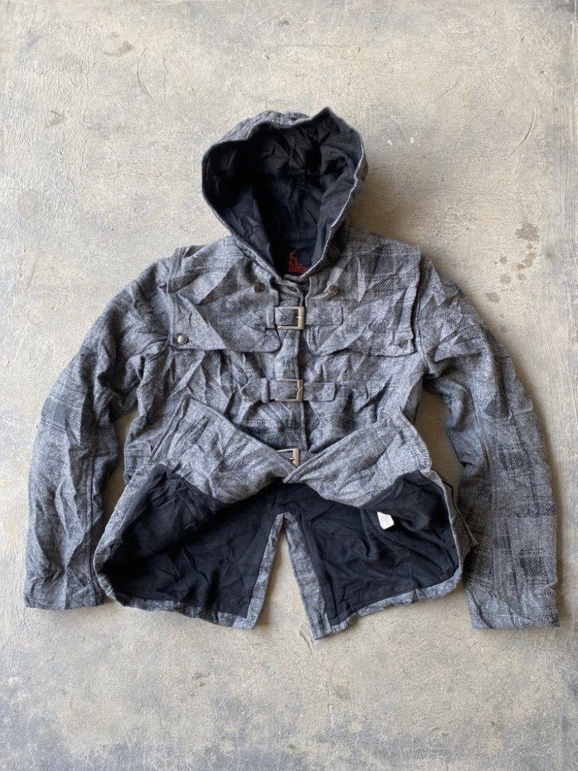 Japanese Brand Vintage Rare H Anarchy Punk Wool Bondage Hodded Jacket Size US M / EU 48-50 / 2 - 5 Thumbnail