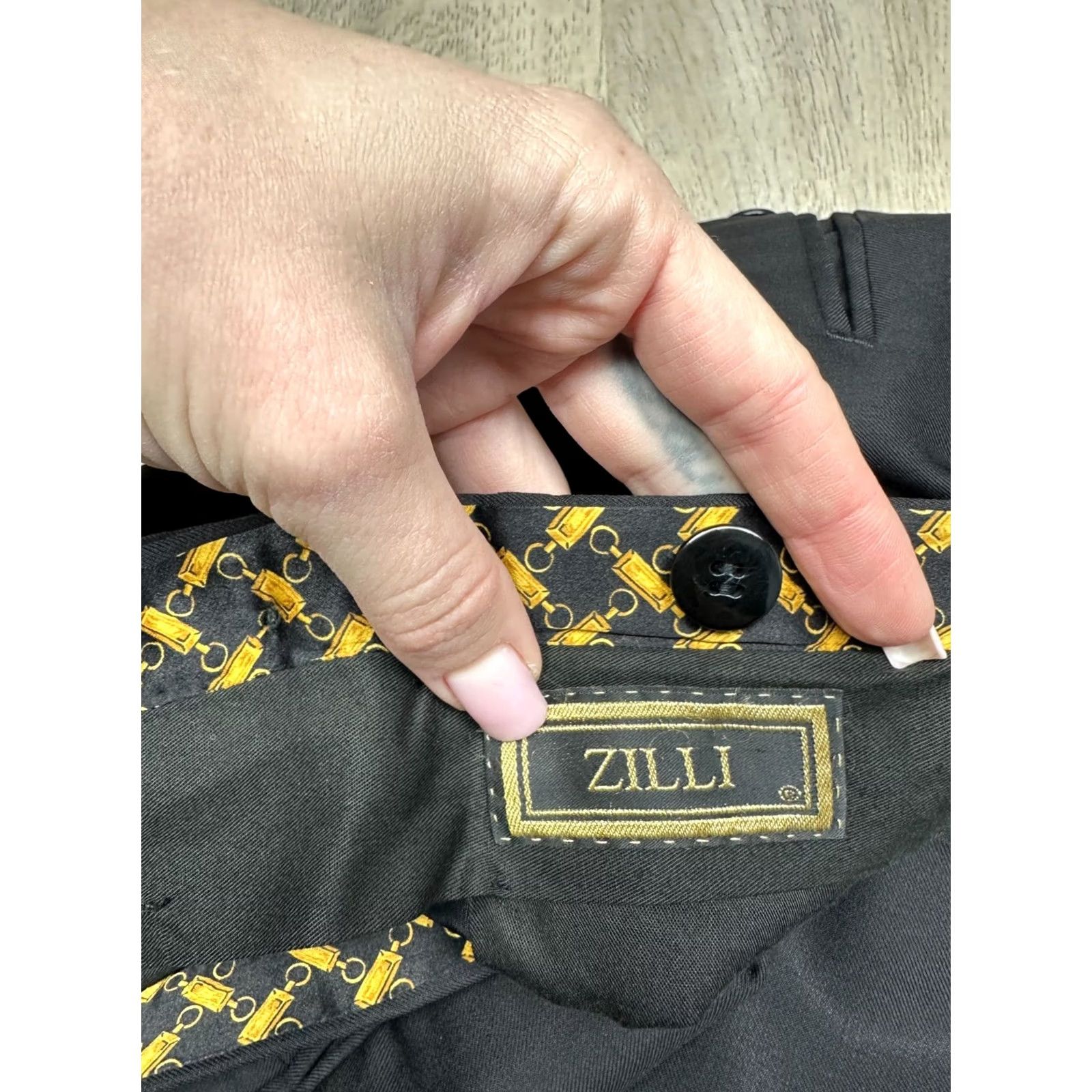 Vintage Zilli Vintage Mens Classic Pants Trousers Size 34 Black Wool Dress Pants Straight Inseam 32 Mens Size US 34 / EU 50 - 3 Thumbnail