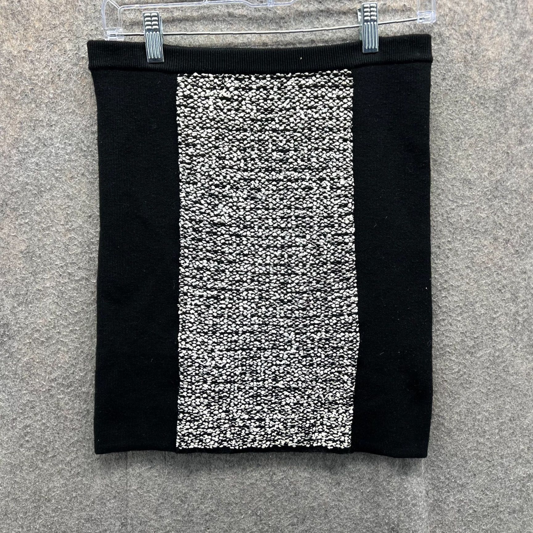 Alexander Wang Alexander Wang Skirt Women Large Black Wool Tweed Knit Rubberized Bodycon Pencil Short Vintage No Size 36" / US 14 / IT 50 - 2 Thumbnail