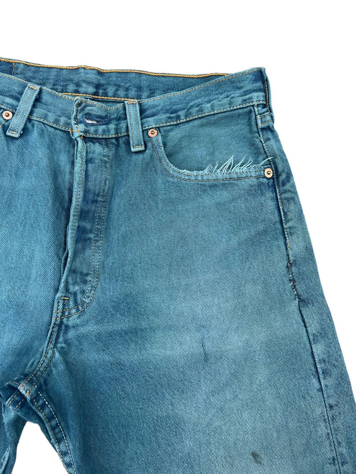 Levi's Vintage 90s Levi’s 501 Distress Mud Fade Green Denim Jeans Size US 30 / EU 46 - 8 Thumbnail