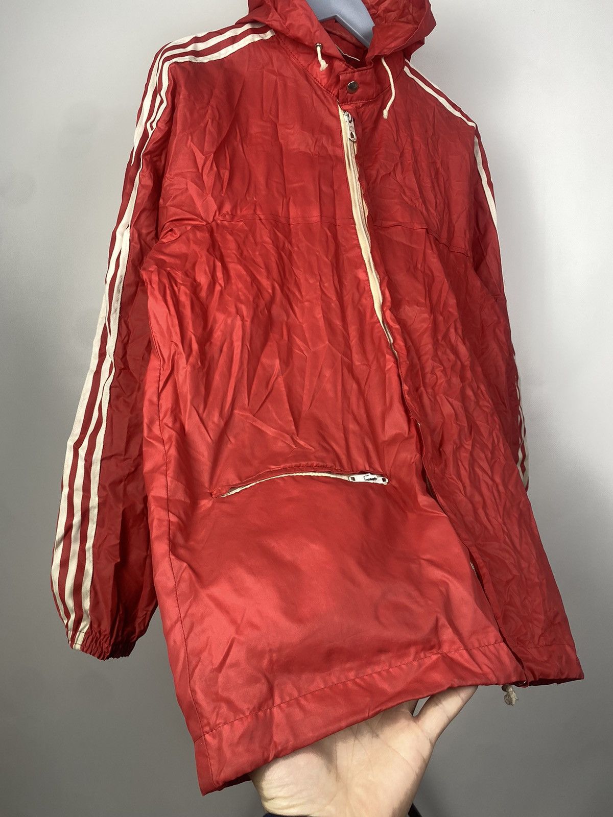 Adidas × Vintage Rare 80s Vintage AdidasTrack Rain Jacket Transformer Bag Size US S / EU 44-46 / 1 - 3 Thumbnail