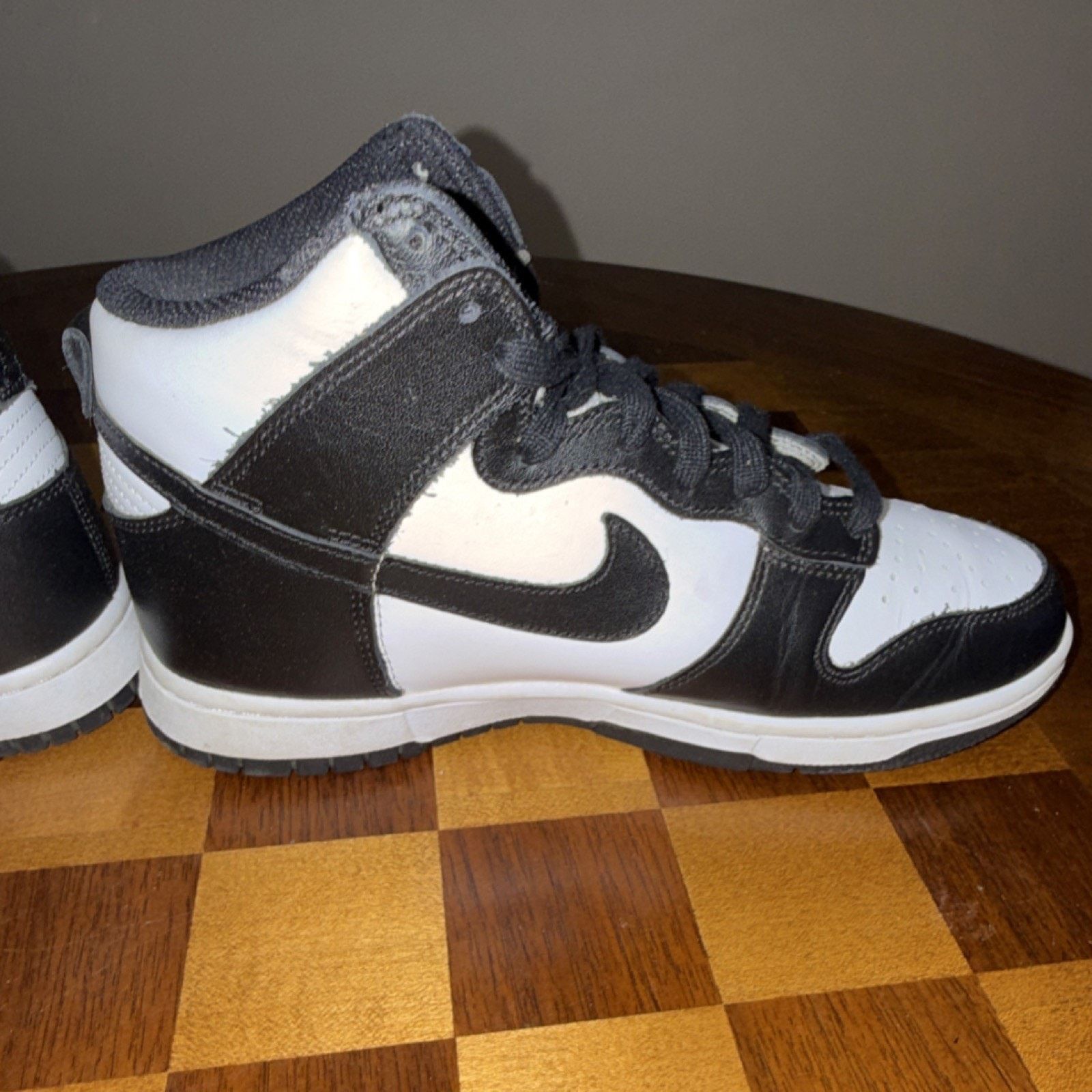 Nike Nike Dunk High Black White Men's PANDA Leather 2022 High Top Size US 8 / EU 41 - 4 Thumbnail