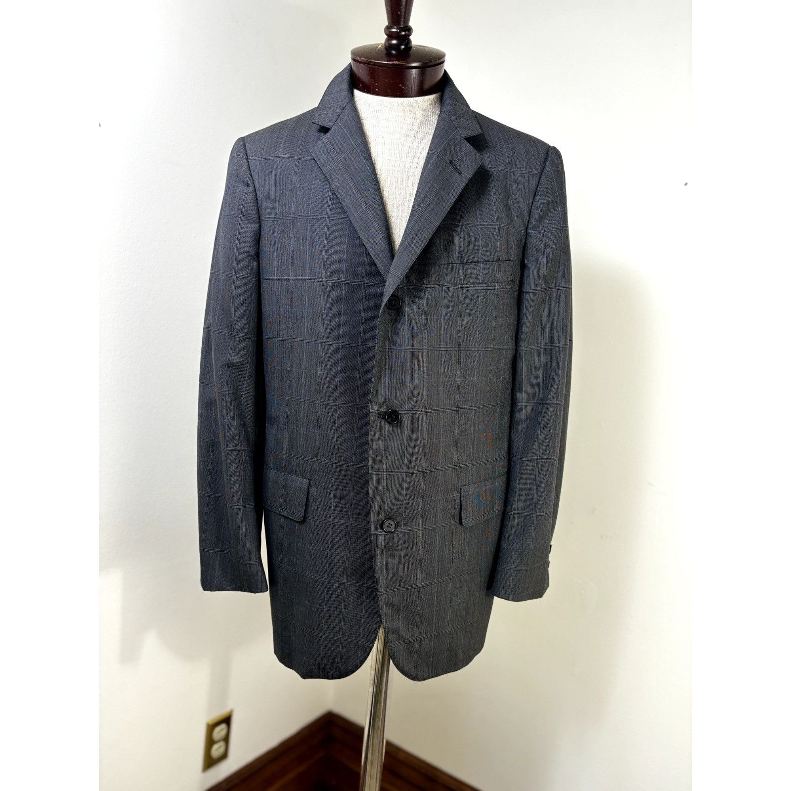 Brooks Brothers Brooks Brother Men's Sport Coat Blazer Size 41L Windowpane G Size 42L - 2 Thumbnail