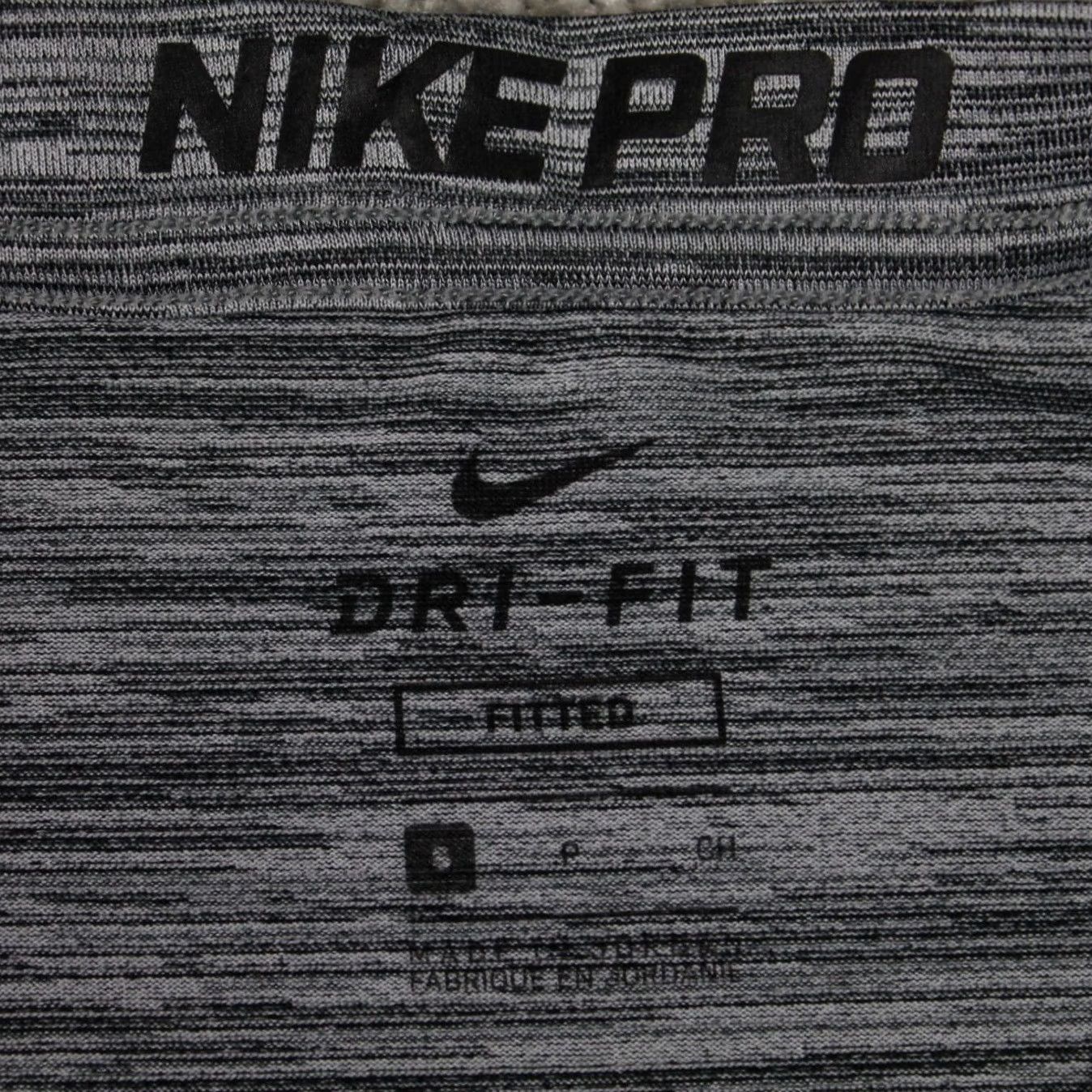 Nike Nike Pro Shirt Mens Small Gray Dri-Fit Polyester Nylon Stretch S/S Pullover Shirt Size US S / EU 44-46 / 1 - 7 Thumbnail