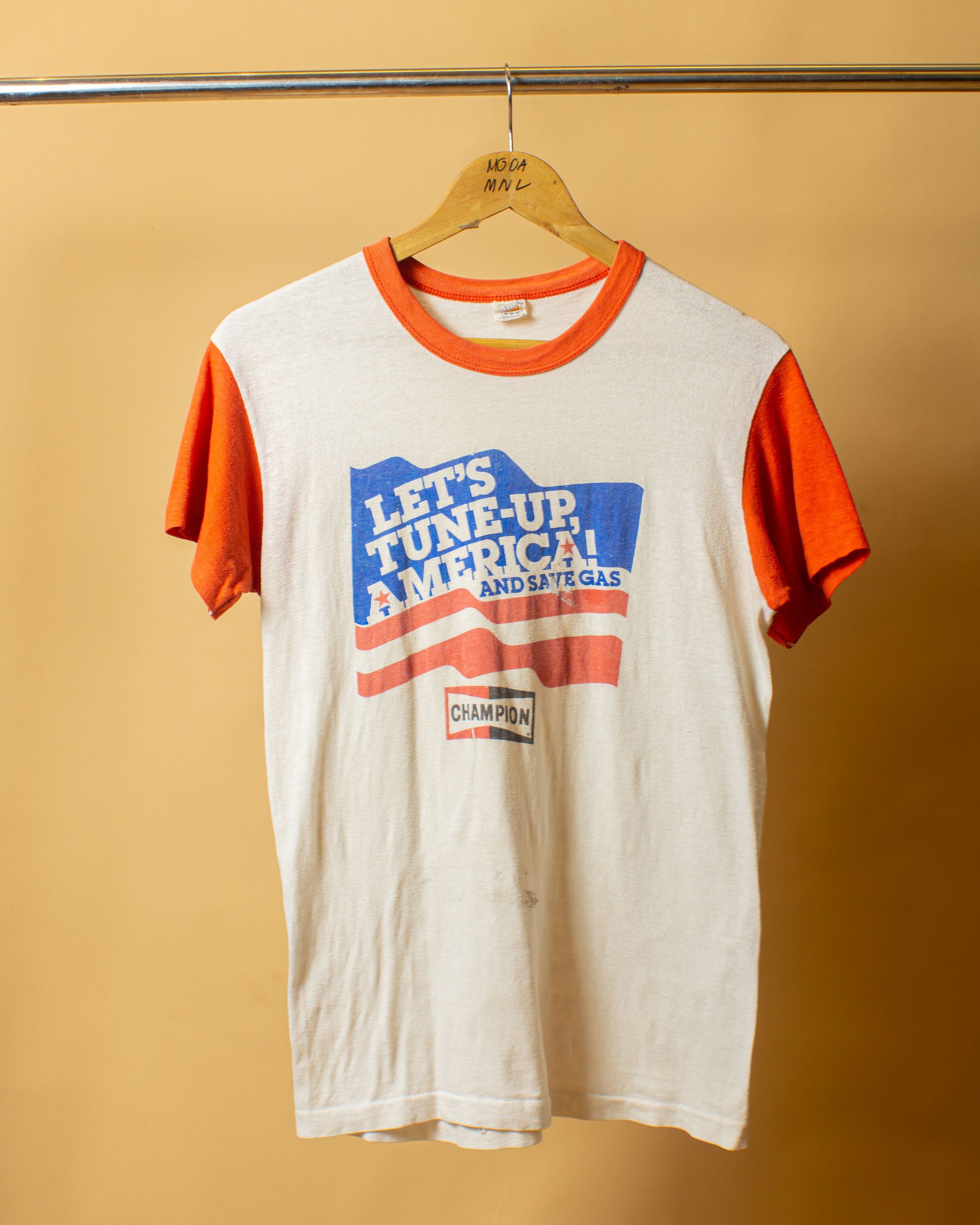 Vintage 1970s Let's Tune-Up America! - Champion Spark Plug Tee Size US S / EU 44-46 / 1 - 1 Thumbnail