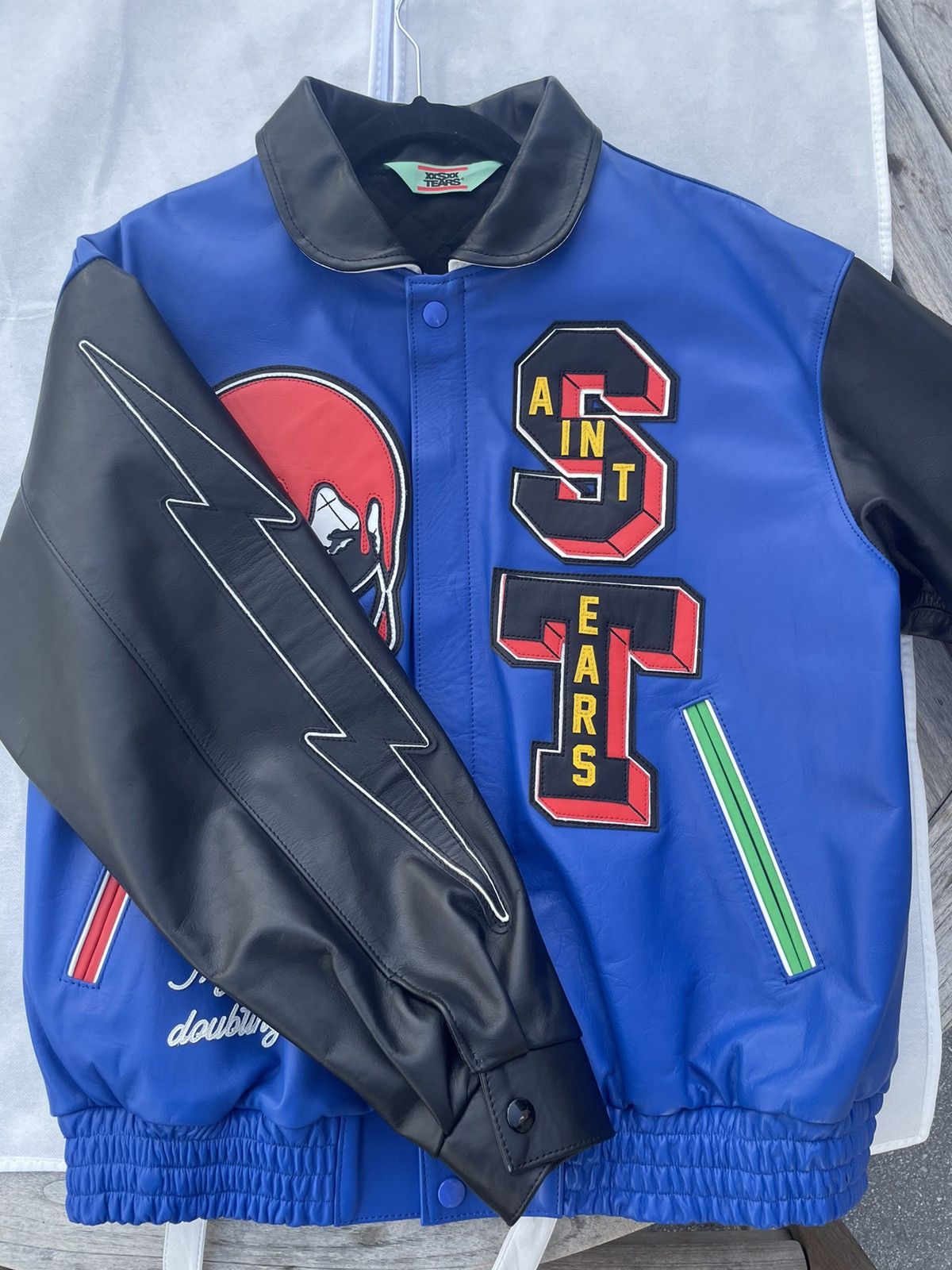 DENIM TEARS × Saint Michael Saint Michael Leather Holy Grail Jacket Size US S / EU 44-46 / 1 - 7 Thumbnail