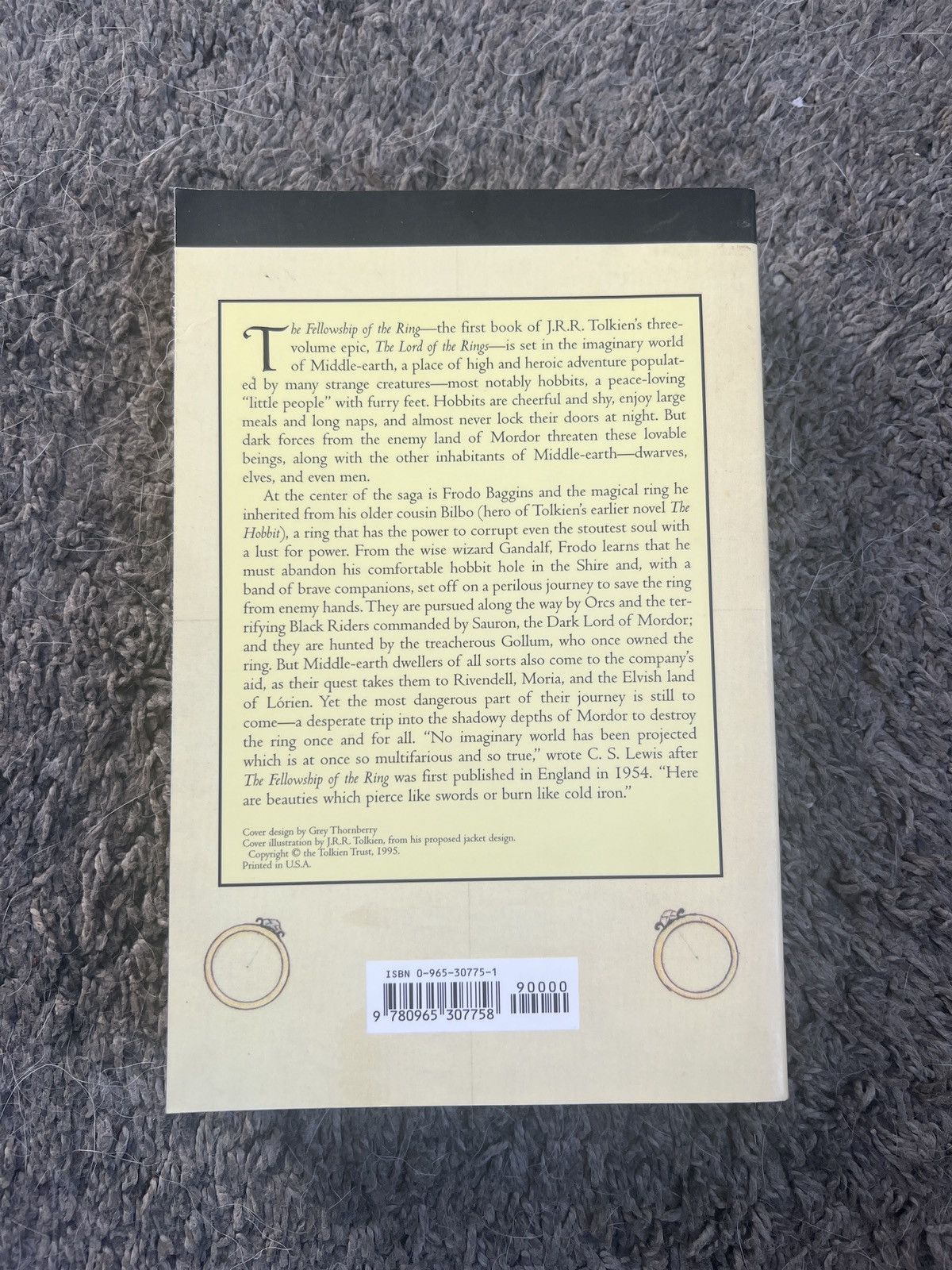 Vintage 2001 The Lord Of The Rings Part I The Fellowship Of The Ring Size ONE SIZE - 2 Thumbnail