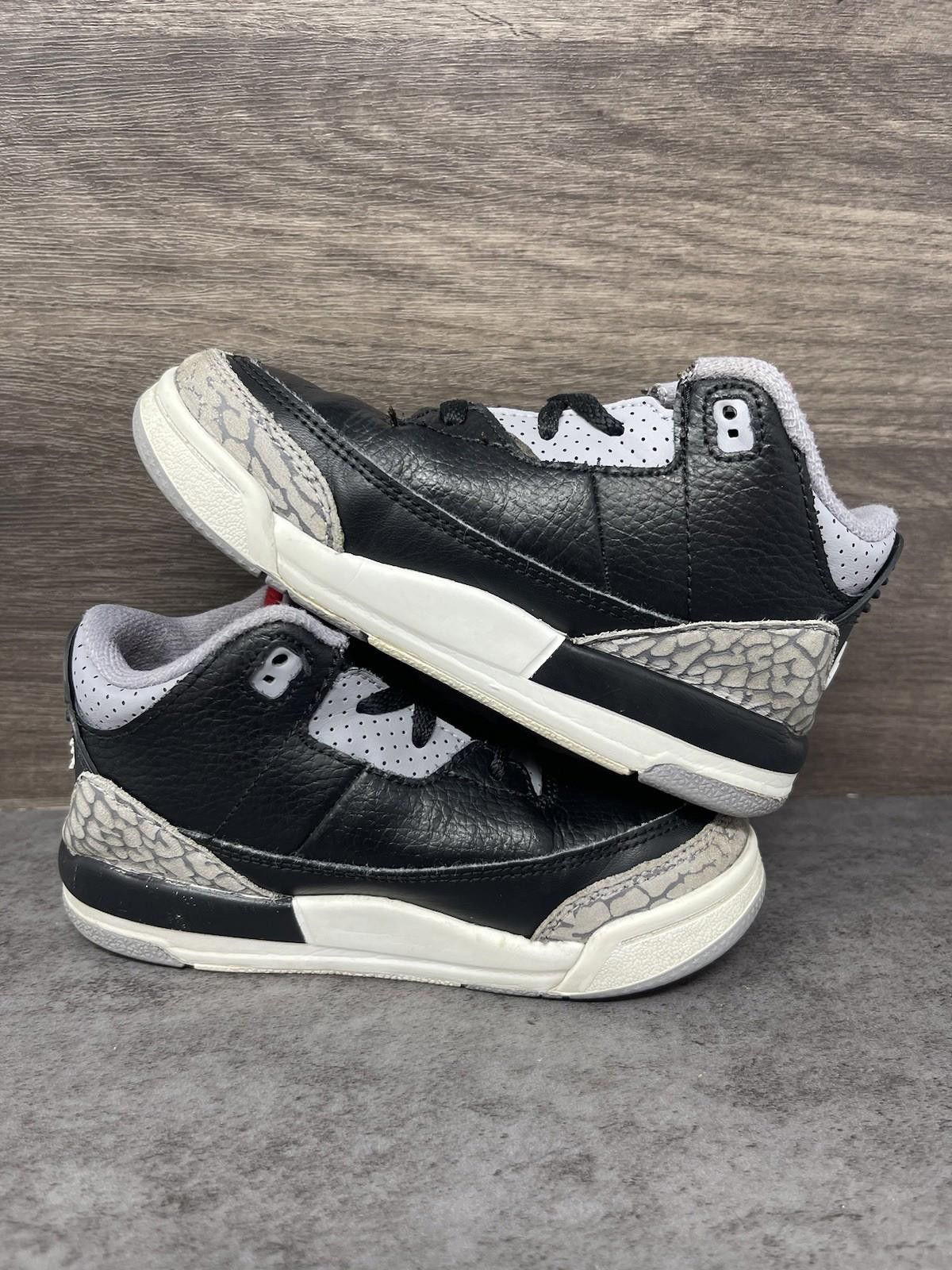 Jordan Brand Air Jordan 3 Black Cement Kids Size 10C Toddler Sneakers Size US 10 / EU 43 - 2 Thumbnail
