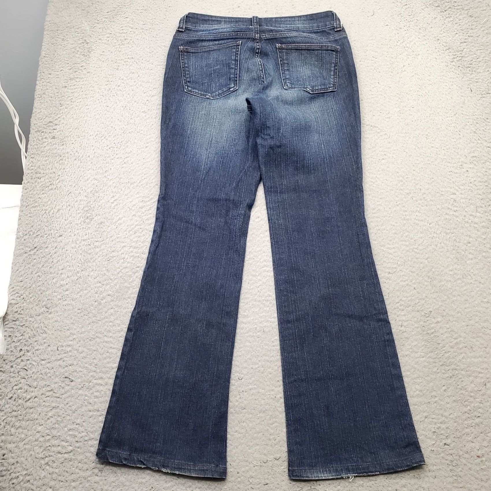 DKNY DKNY Bootcut Jeans Womens Size 4 Blue Denim Stretch Regular Fit Boho Faded Whiskered - 30 In Waist 37.5 In Outseam Size 27" / US 4 / IT 40 - 2 Thumbnail