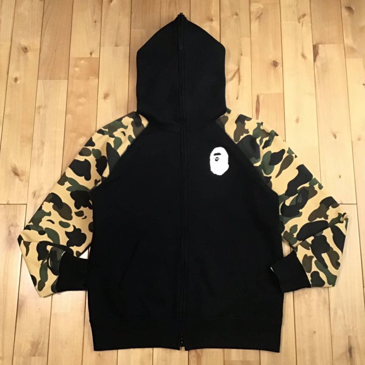 Bape BAPE full zip hoodie 1st camo yellow × black a bathing ape | Grailed