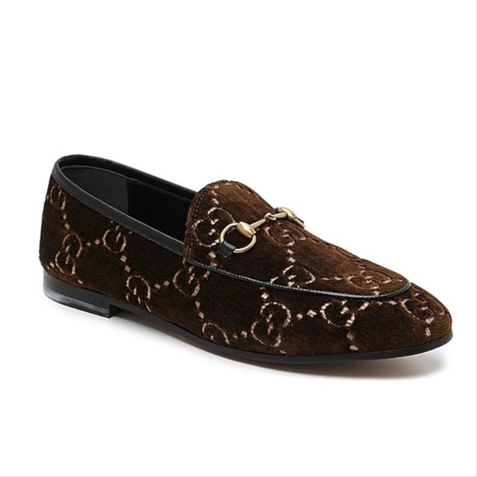 Gucci Jordaan horsebit GG logo velvet leather loafers flats Size US 6 / IT 36 - 4 Thumbnail