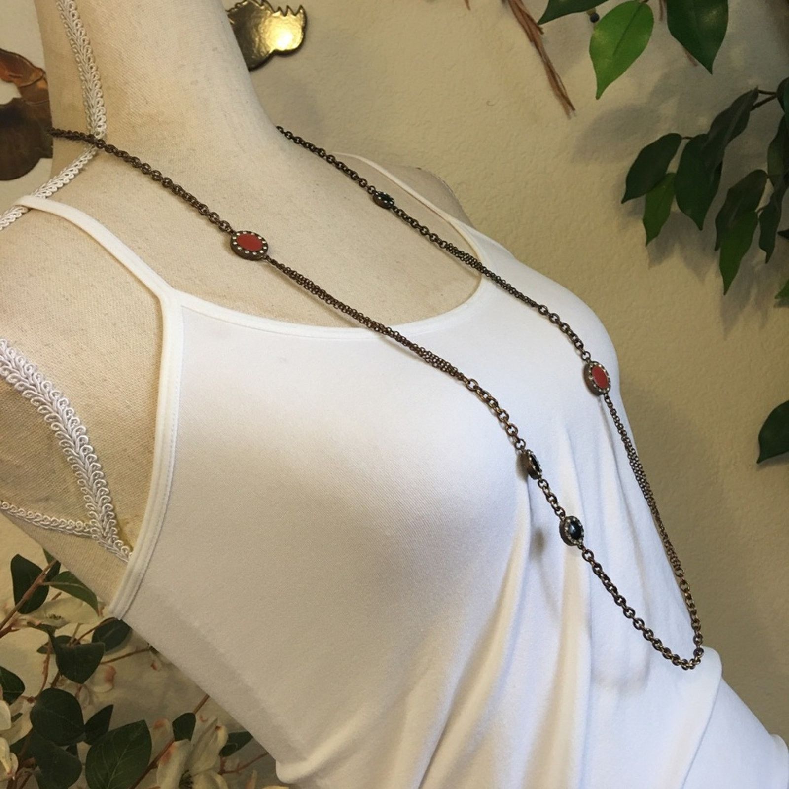 J.Crew J. Crew brass chain stone halo medallion necklace Size ONE SIZE - 2 Thumbnail